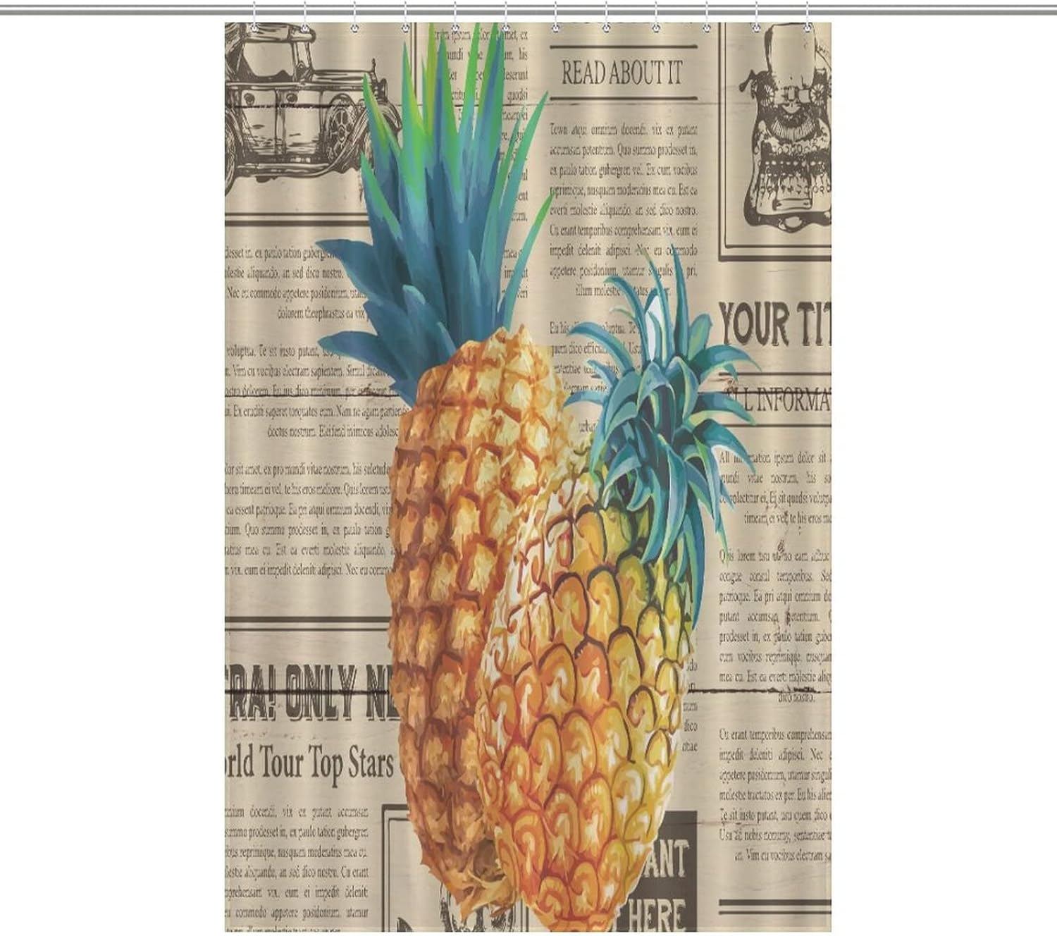 Pineapple Yellow Shower Curtain 48x72-Inch