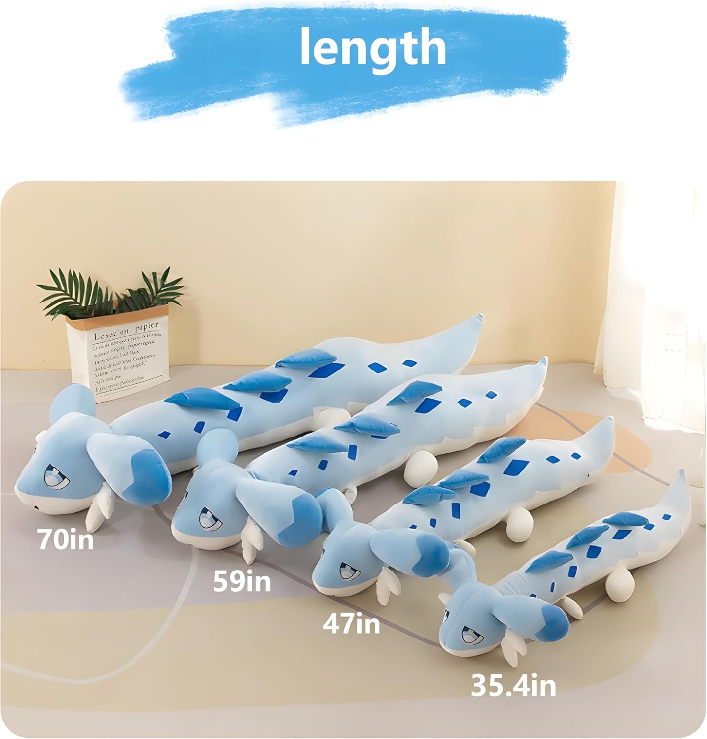 Long Dragon Plush Body Pillow Stuffed Animal for Beds Soft and Cozy