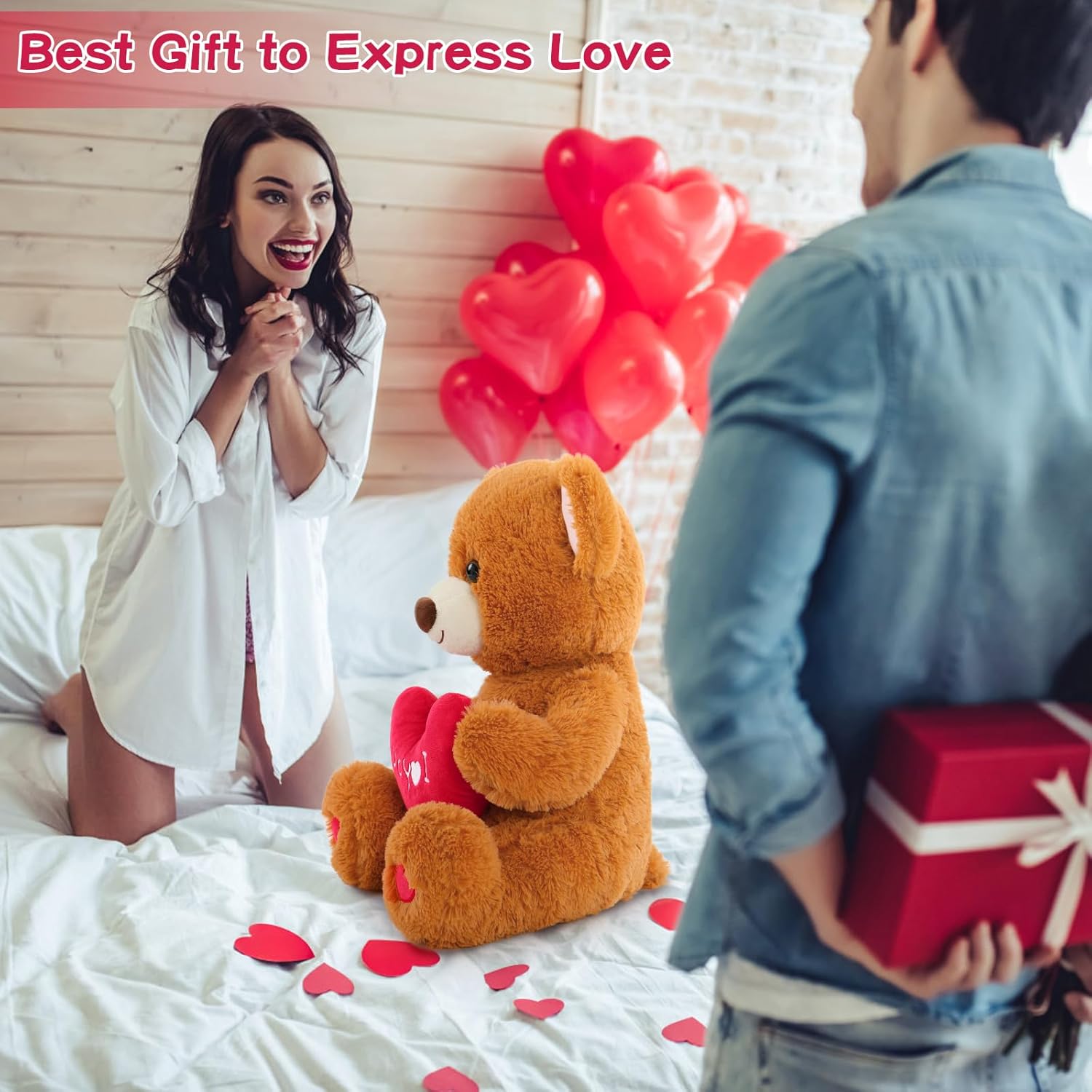MaoGoLan Teddy Bear Plush 20 Red Heart Symbol for Love