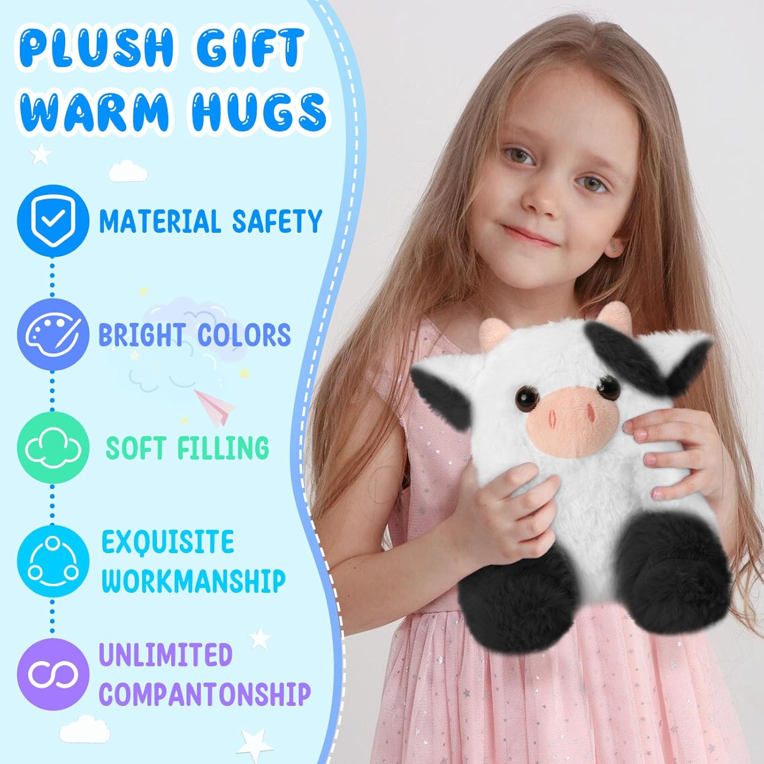 Cute Cow Plush Pillow - Black 1