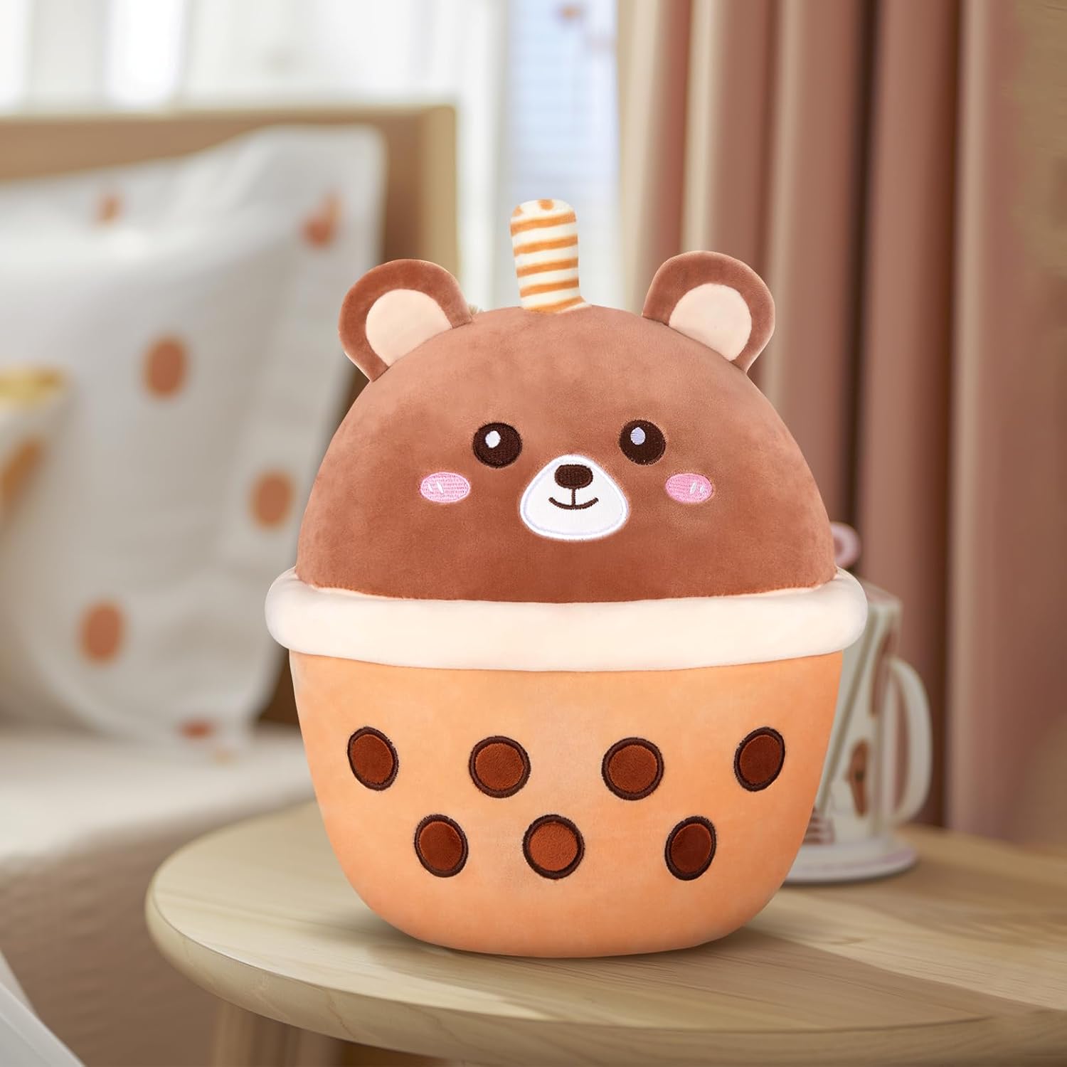 Boba Bear Plush Pillow - 12 Inch