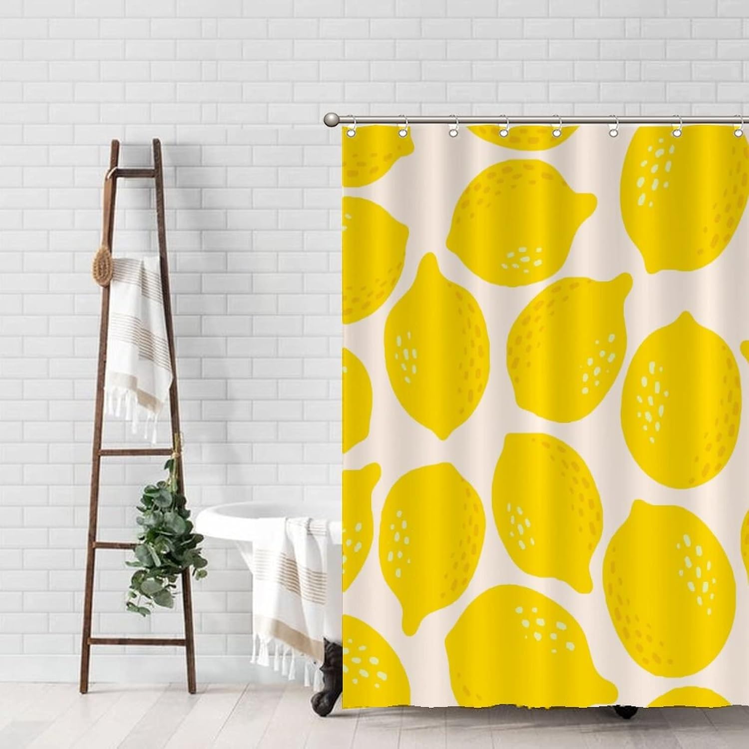 Funny Fruit Bath curtain set 59x71 - Lemon fruit design