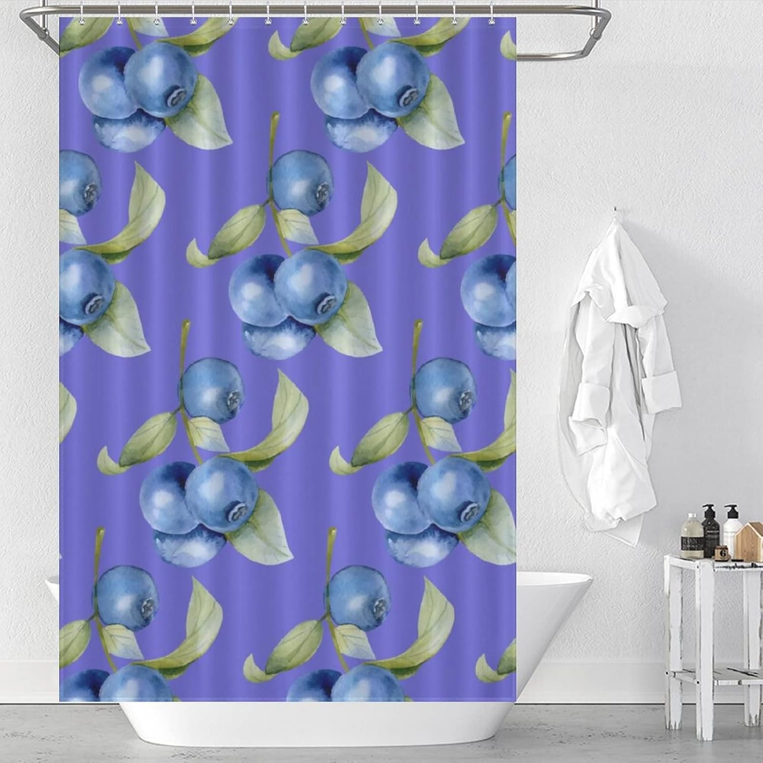 Cute Blueberry Bathroom Curtain 48x72