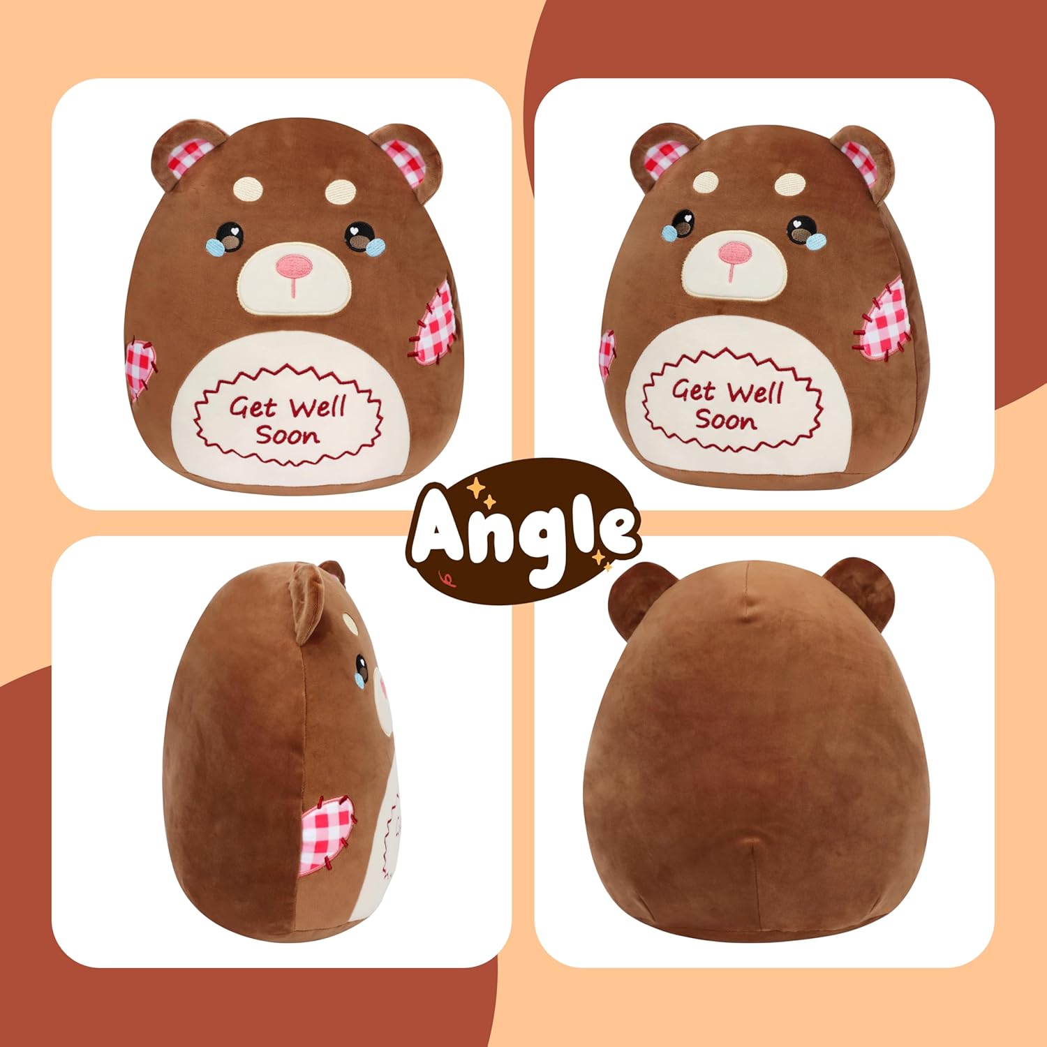 Cuteoy Get Well Soon Bear Plush Pillow