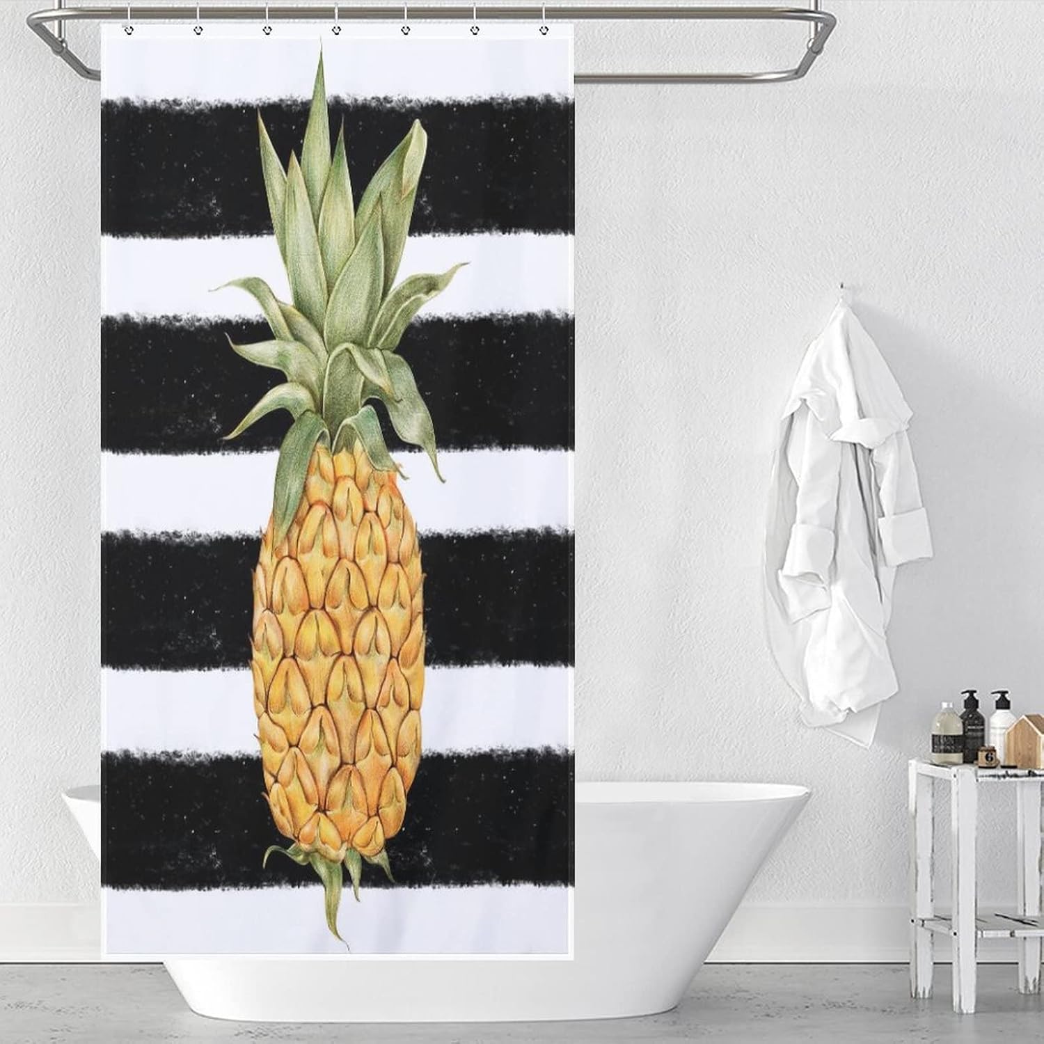 Natural Fruit Print Shower Curtain Washable Durable