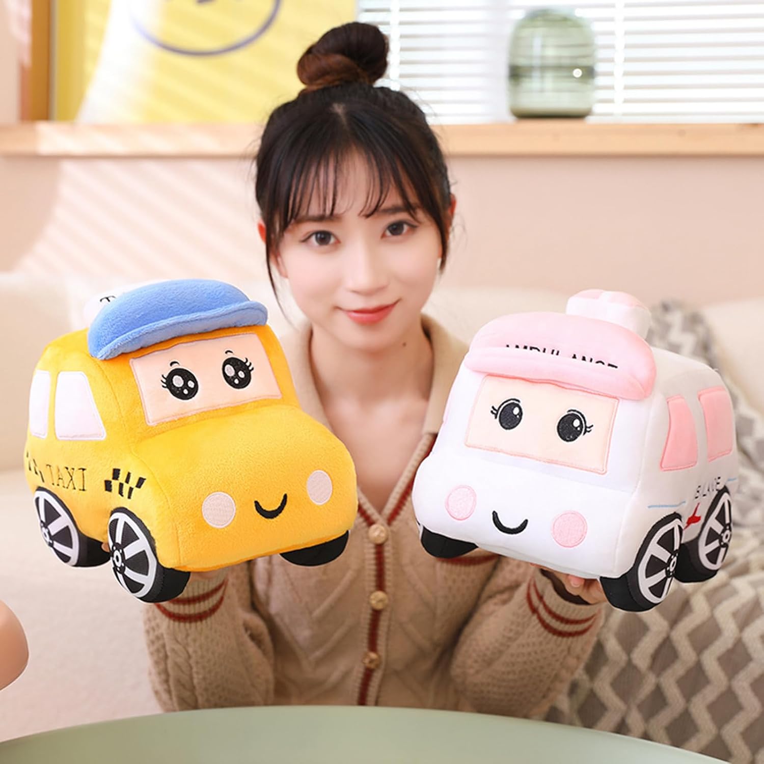 3D Animated Car Plush Pillow for Sofa Kids