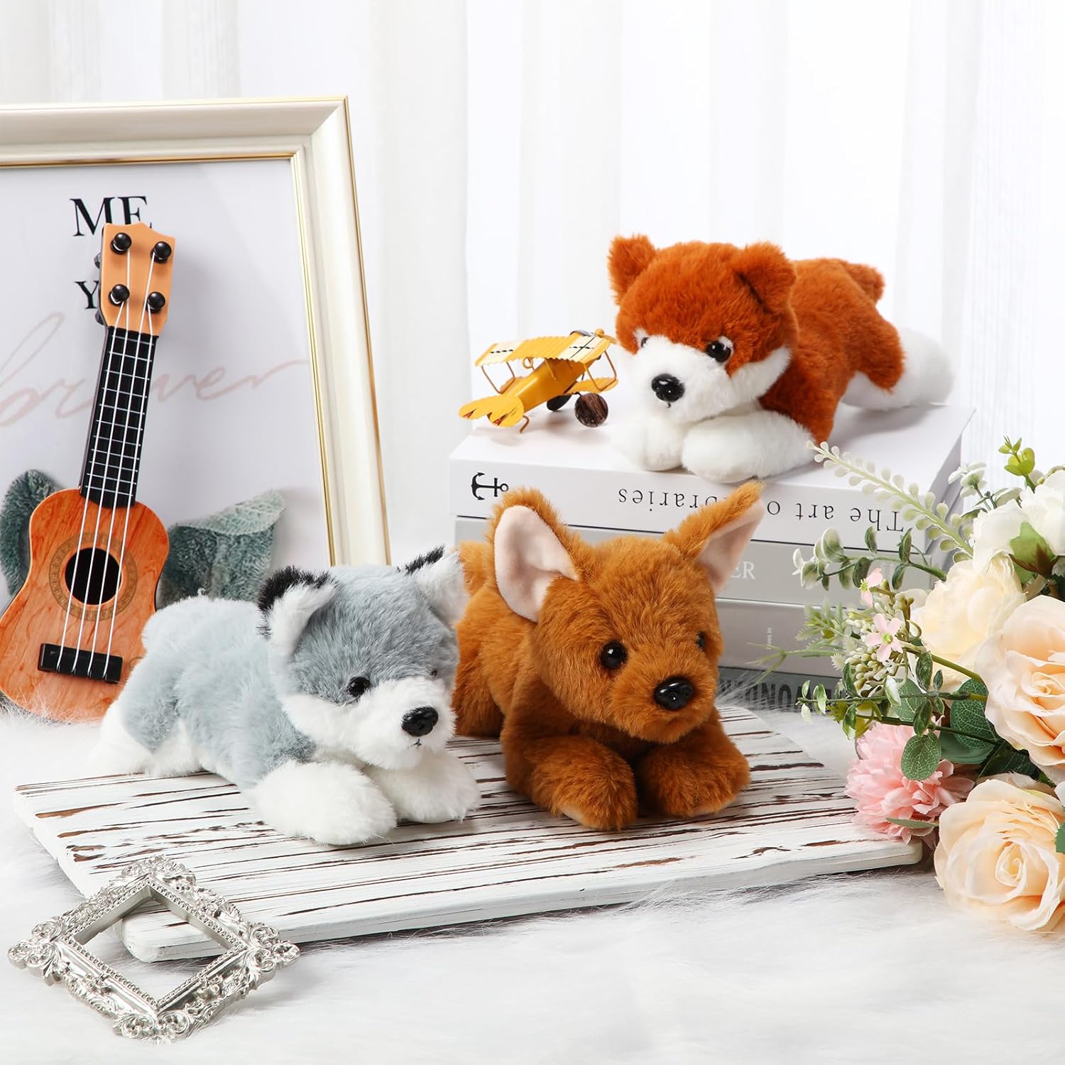 Skylety 3 Pcs Plush Dog Pillow Toy Set