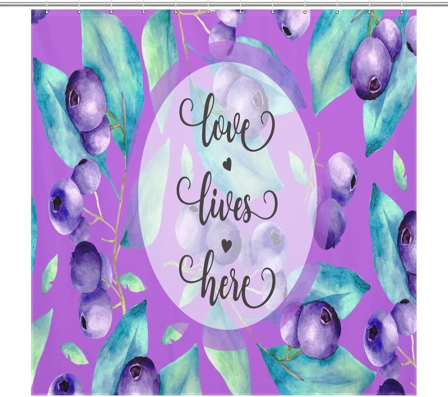 Sweet Natural Food Shower Curtain with 12 Hooks