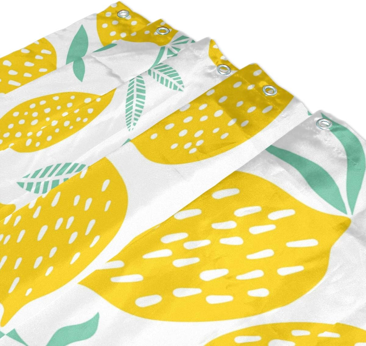 AUUXVA 72x72-inch Fruit Lemon Patterned Bath Curtain