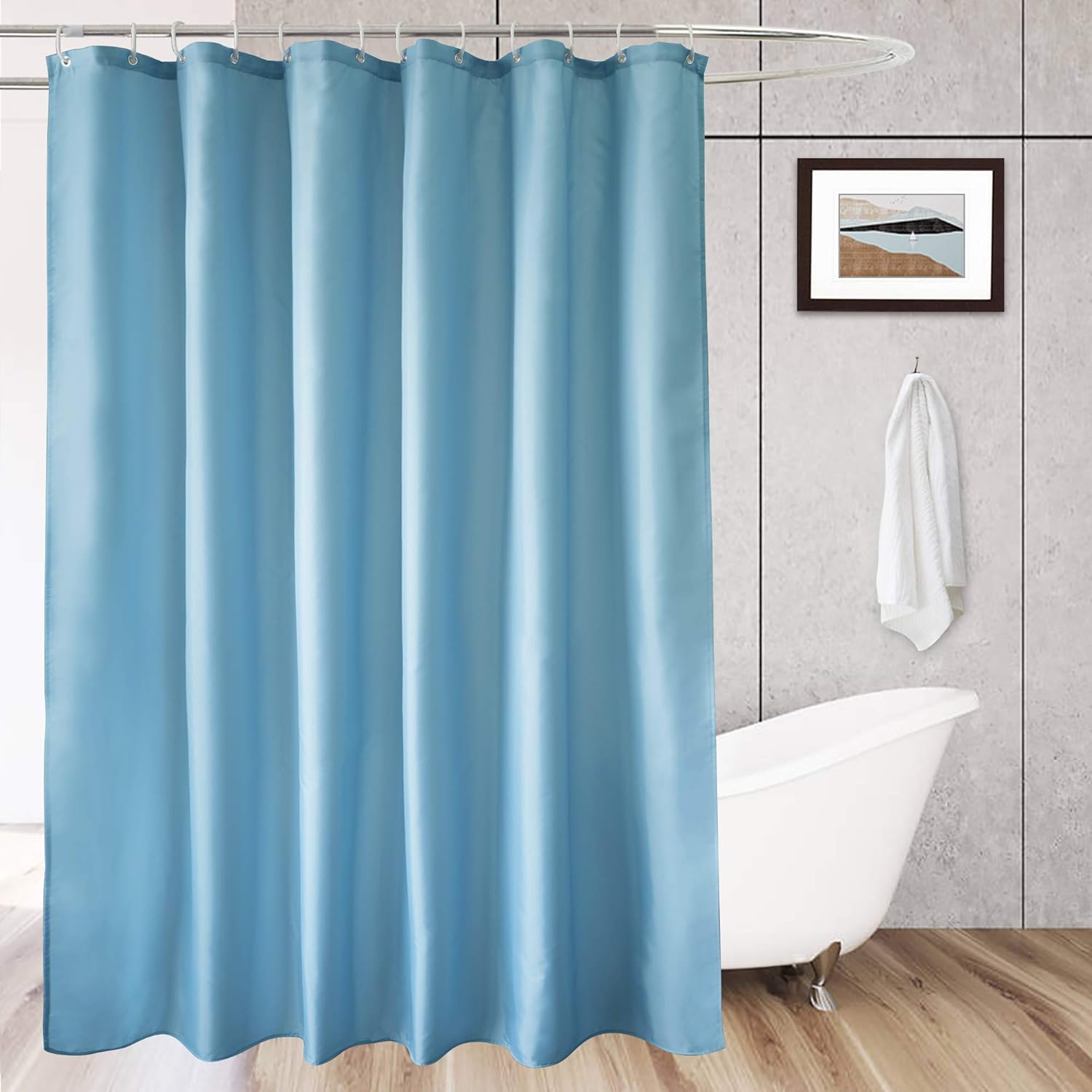 AooHome Premium 72x75 Inch Shower curtain liner Water Repellent Blue