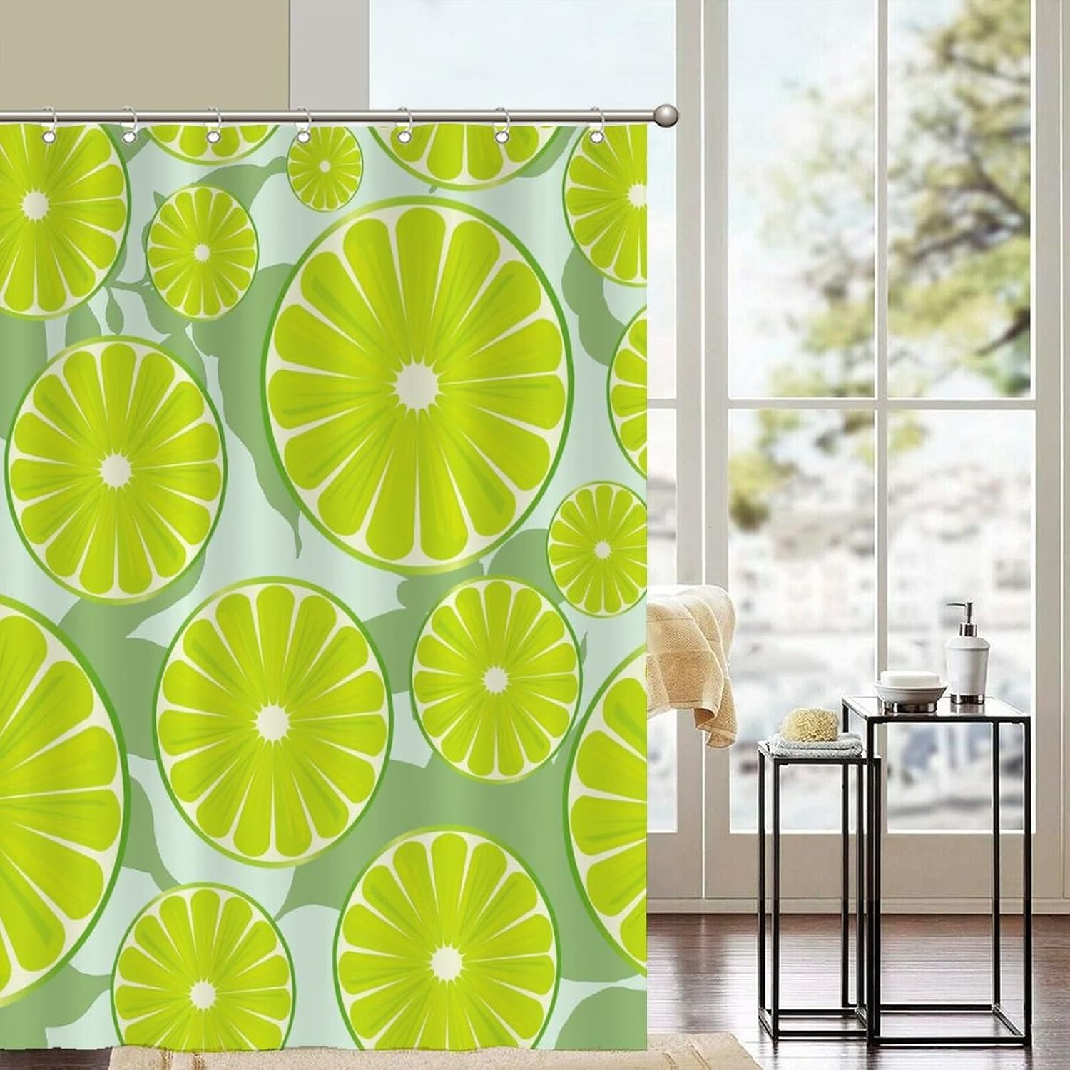 Luxury Lemon Fruit Shower Curtain Liner Set