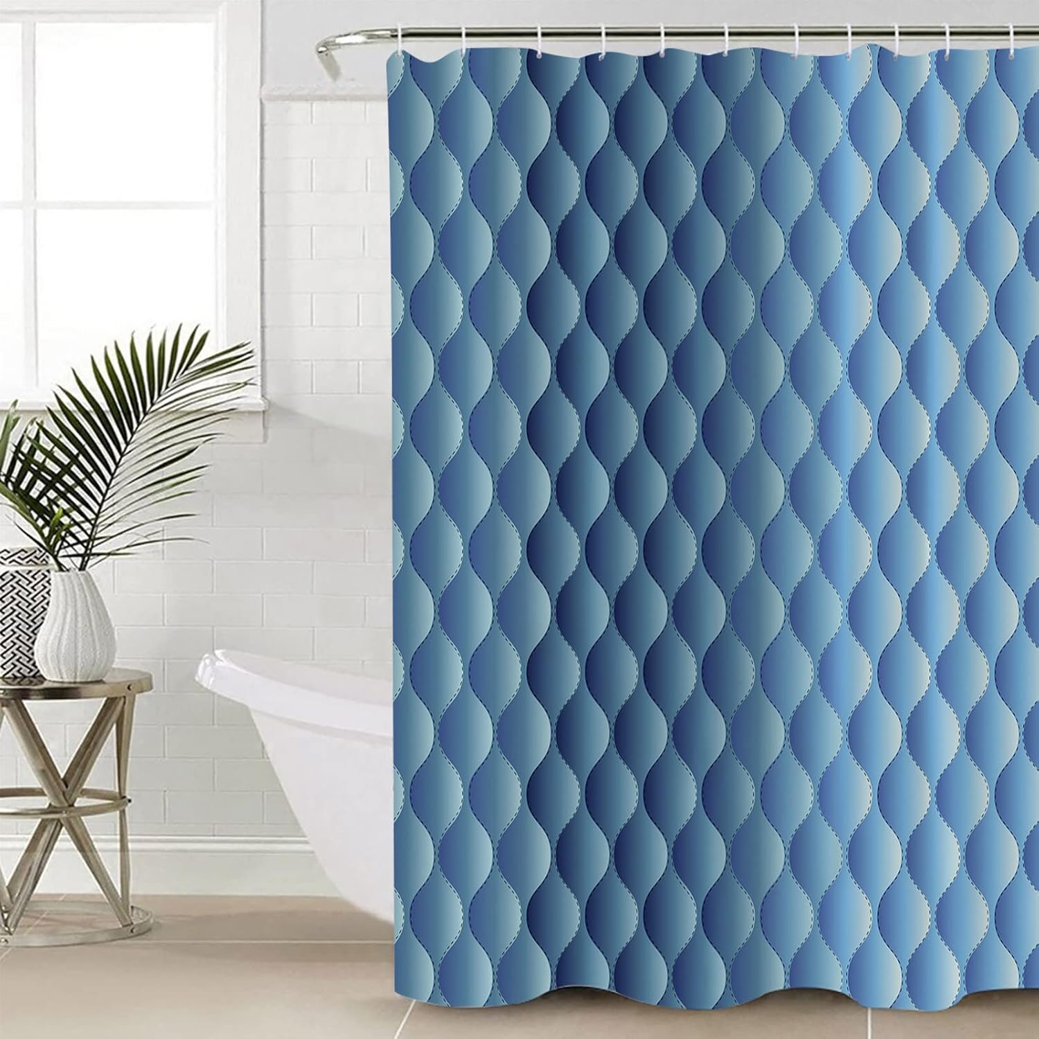 ZOE GARDEN Gradient Blue Bathroom Set 72x72-inch Showers More