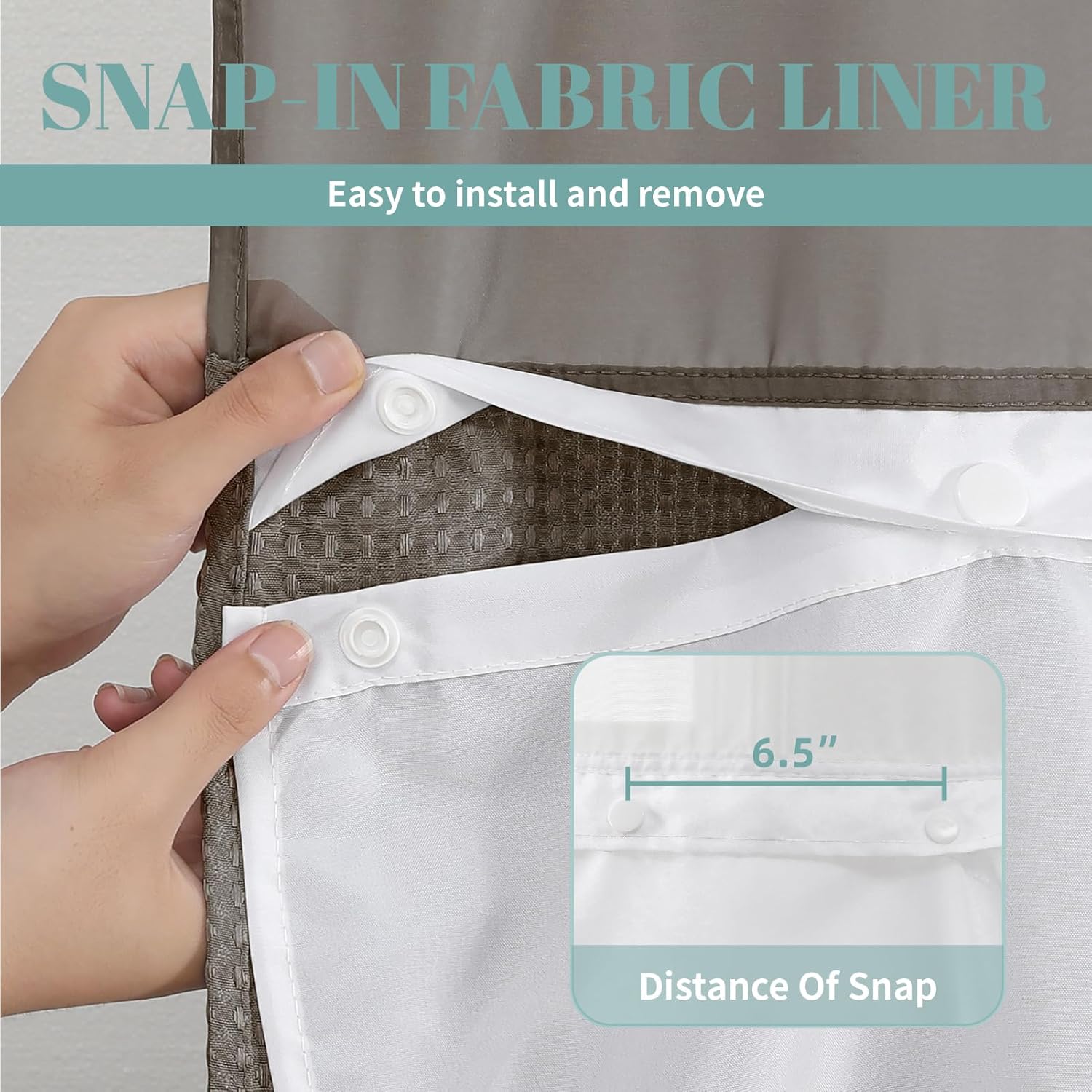 Eachope Brown Waffle Weave Shower Curtain Set