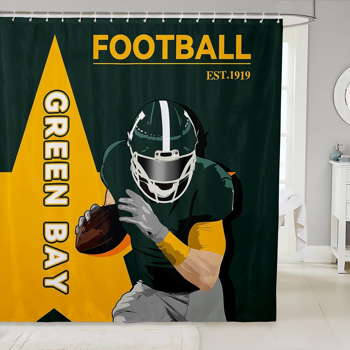 Feelyou Football Bath Set 72x72 for Kids Adults Durable Odor-Fighting