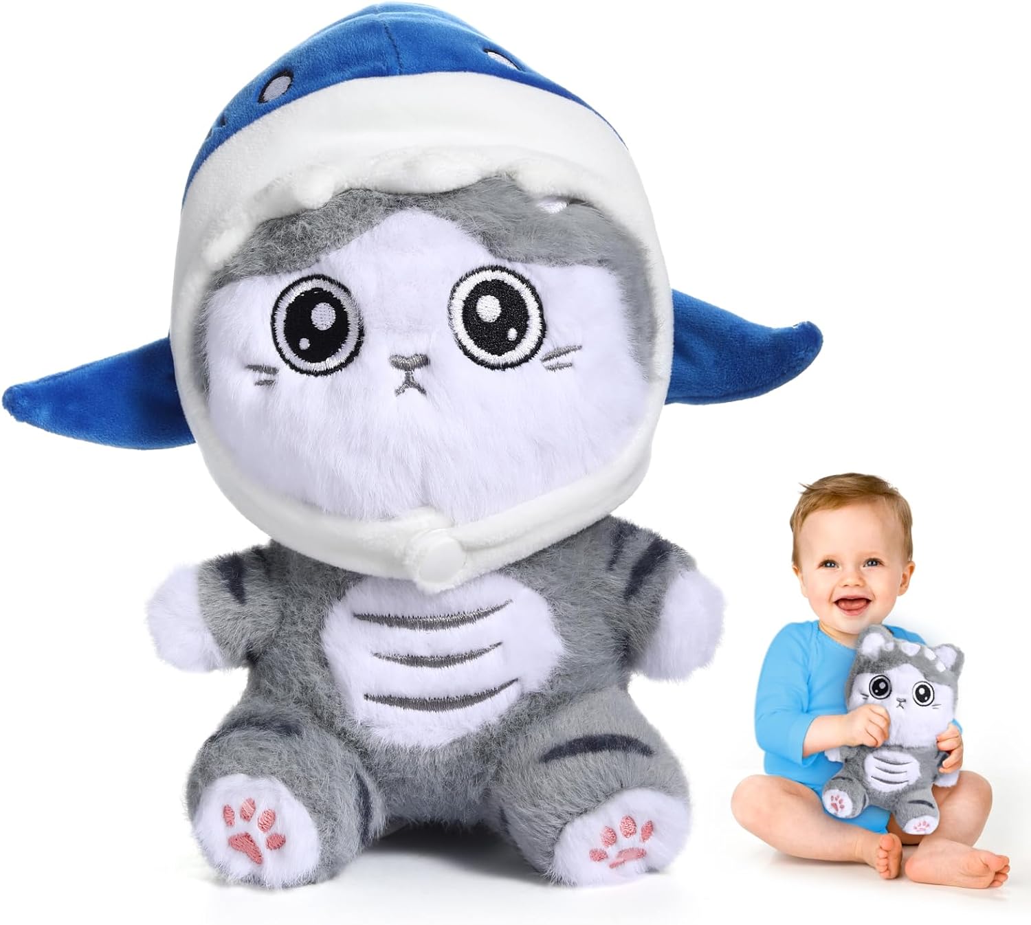 Emoin 8 Inch Shark Cat Plush Toy Kawaii