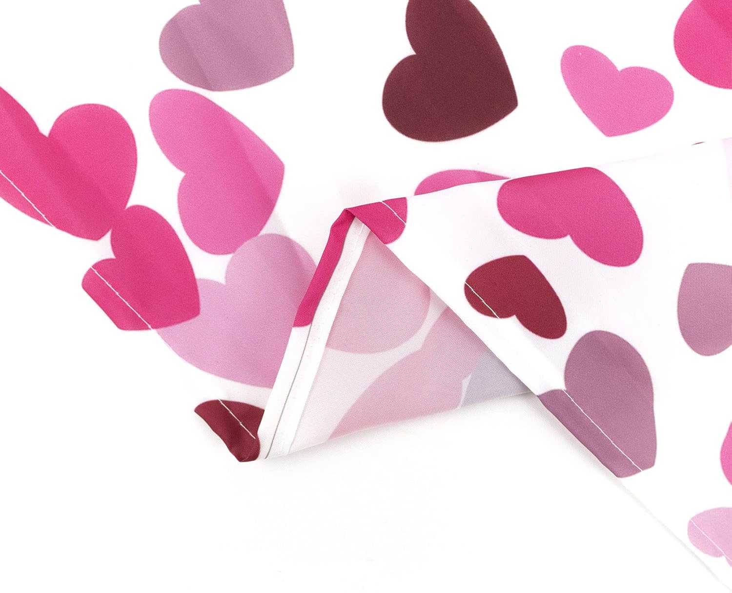 LB Romantic Hearts Shower Curtain Set 72x72 Waterproof
