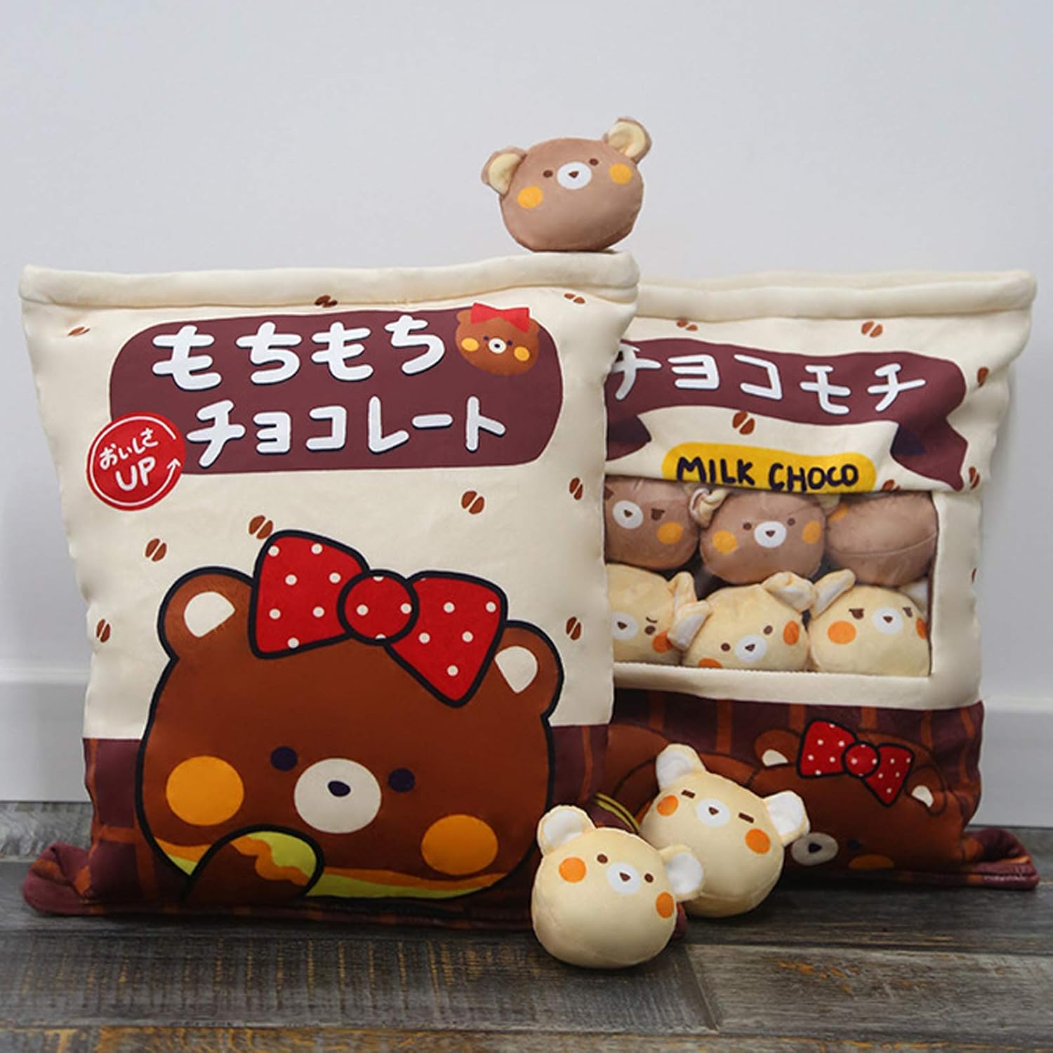 Nenas Chocolate Bear Plush Bag for Girls Room Decor