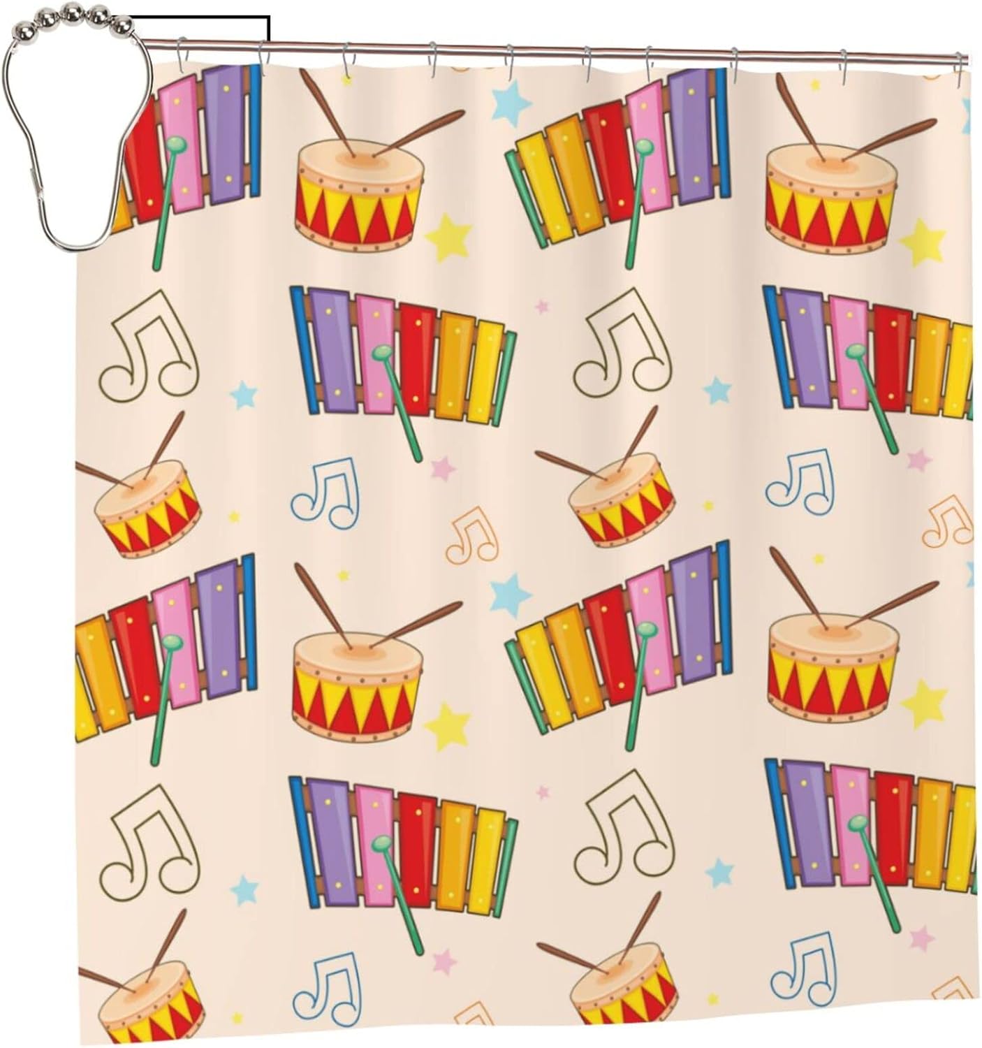 Shower Curtain 72x72 Inches with Hooks