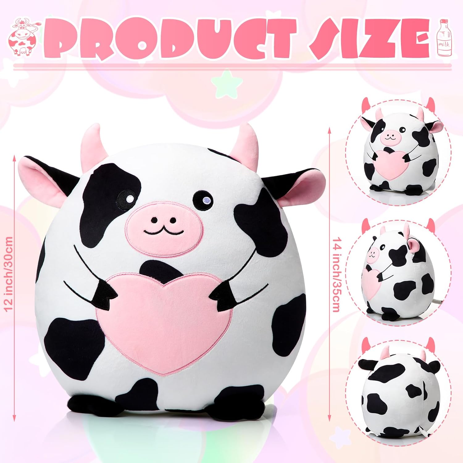 Leyndo Premium Cow Plush Pillow