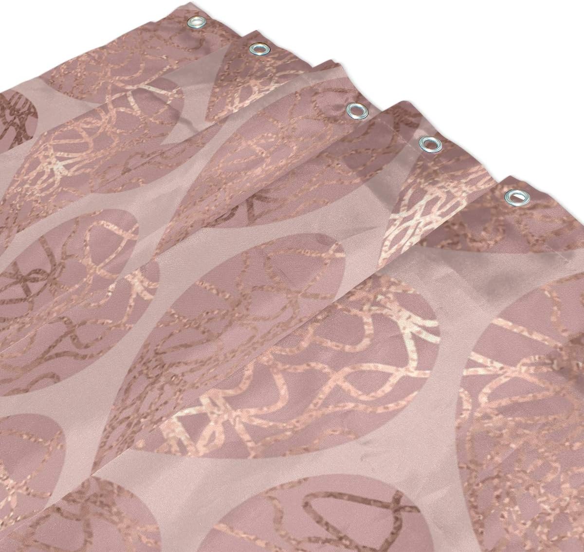 ALAZA Fabric Shower Curtain 72x72 Rose Gold Glitter Hearts