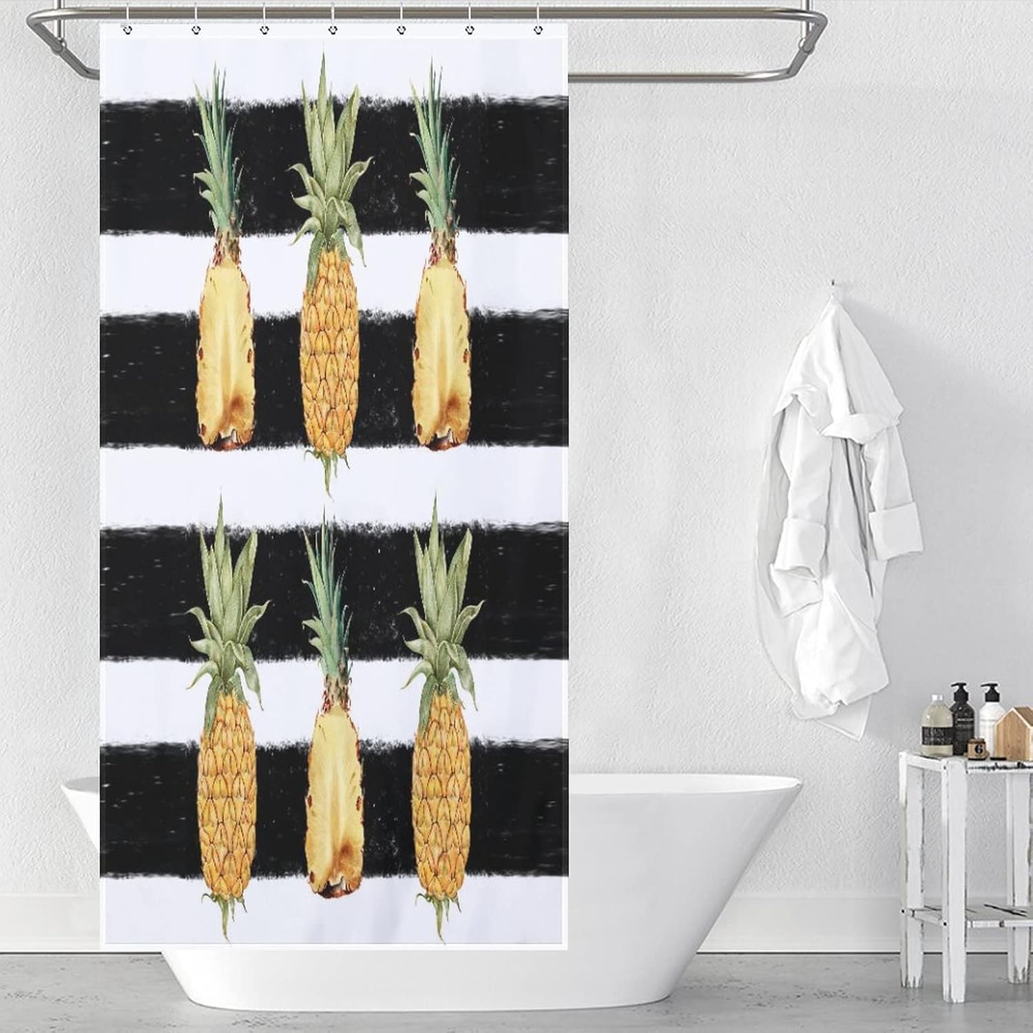 Sweet Lemon Natural shower curtain set for home or hotel