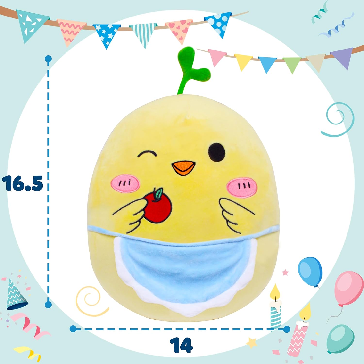 AmyToo Kawaii Chicken Plush Pillow 165 Easter Decor