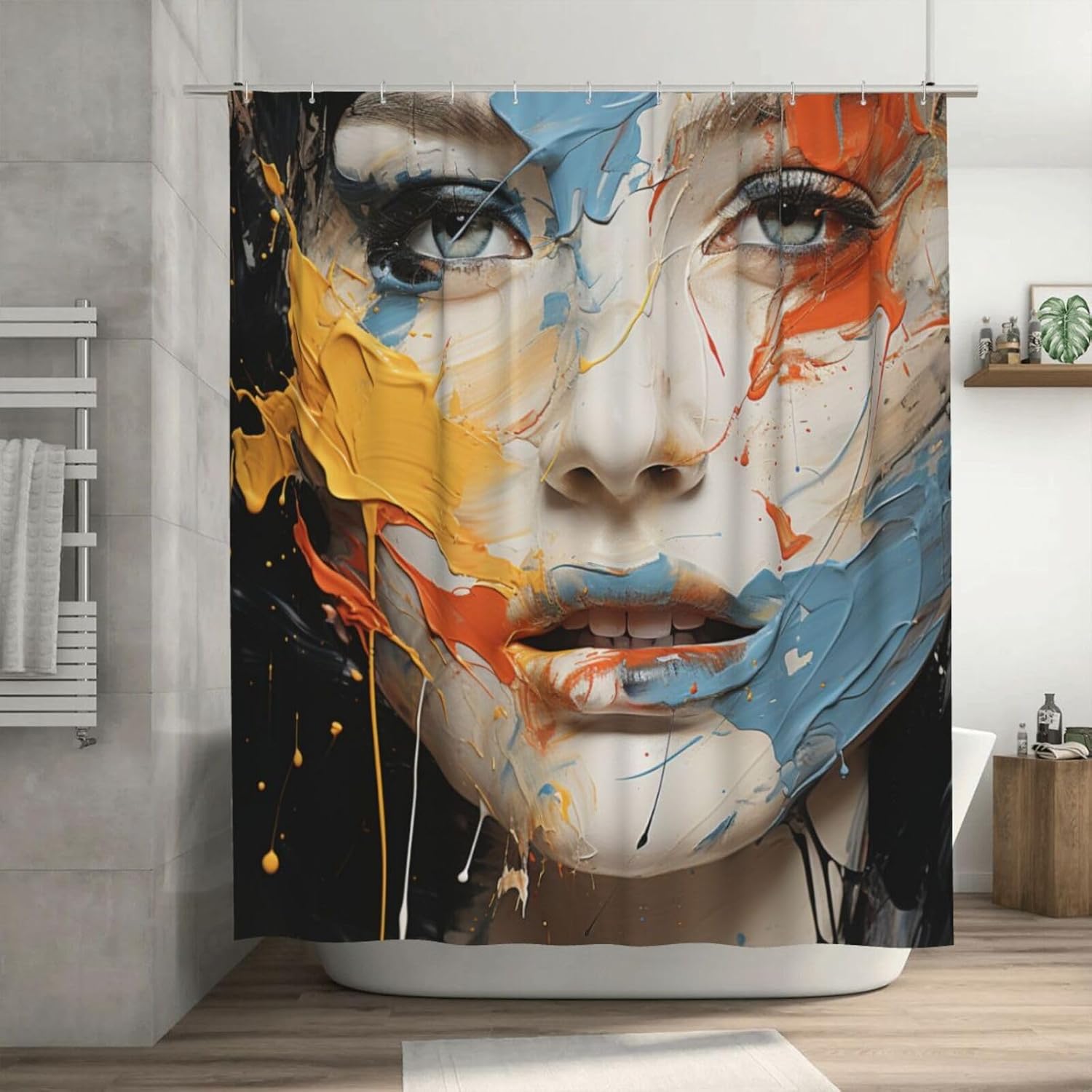 DAOWANGZUO Female Face Shower Curtain Set