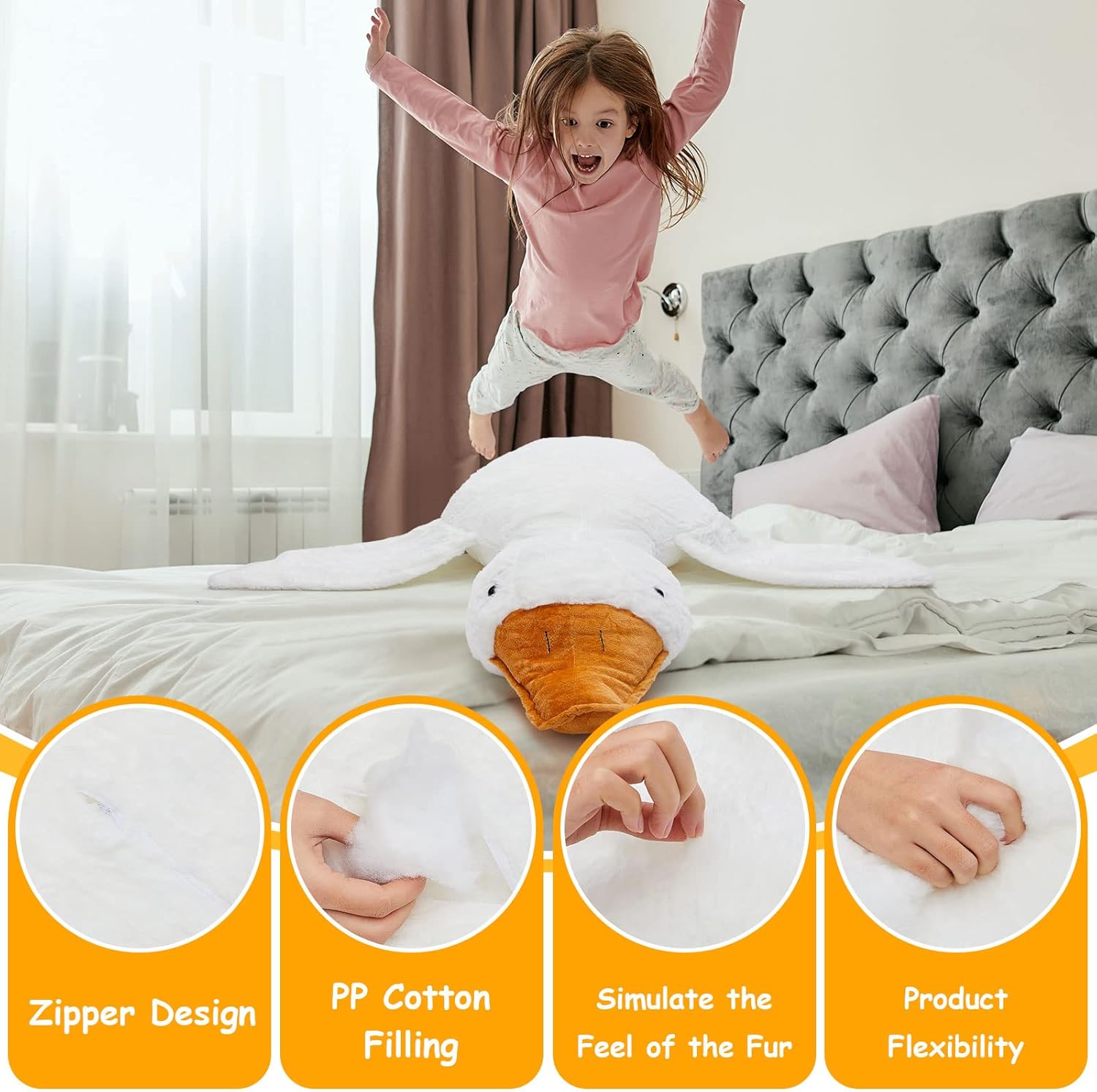 Meooeck Giant Goose Plush Pillow