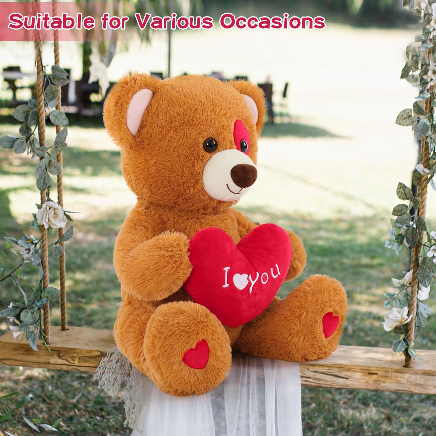 MaoGoLan Teddy Bear Plush 20 Red Heart Symbol for Love