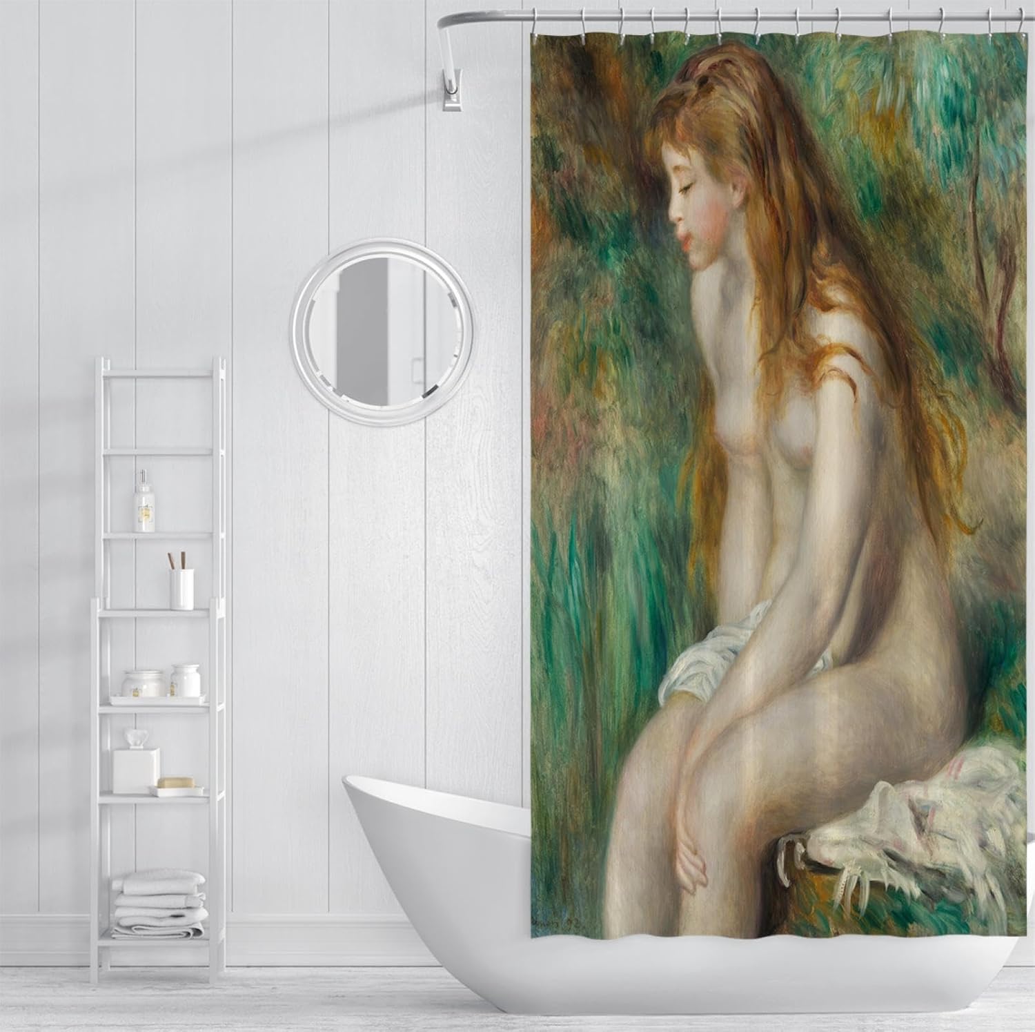 FEIPUHOME Art Post-Impressionism Shower Curtains Set with Hooks