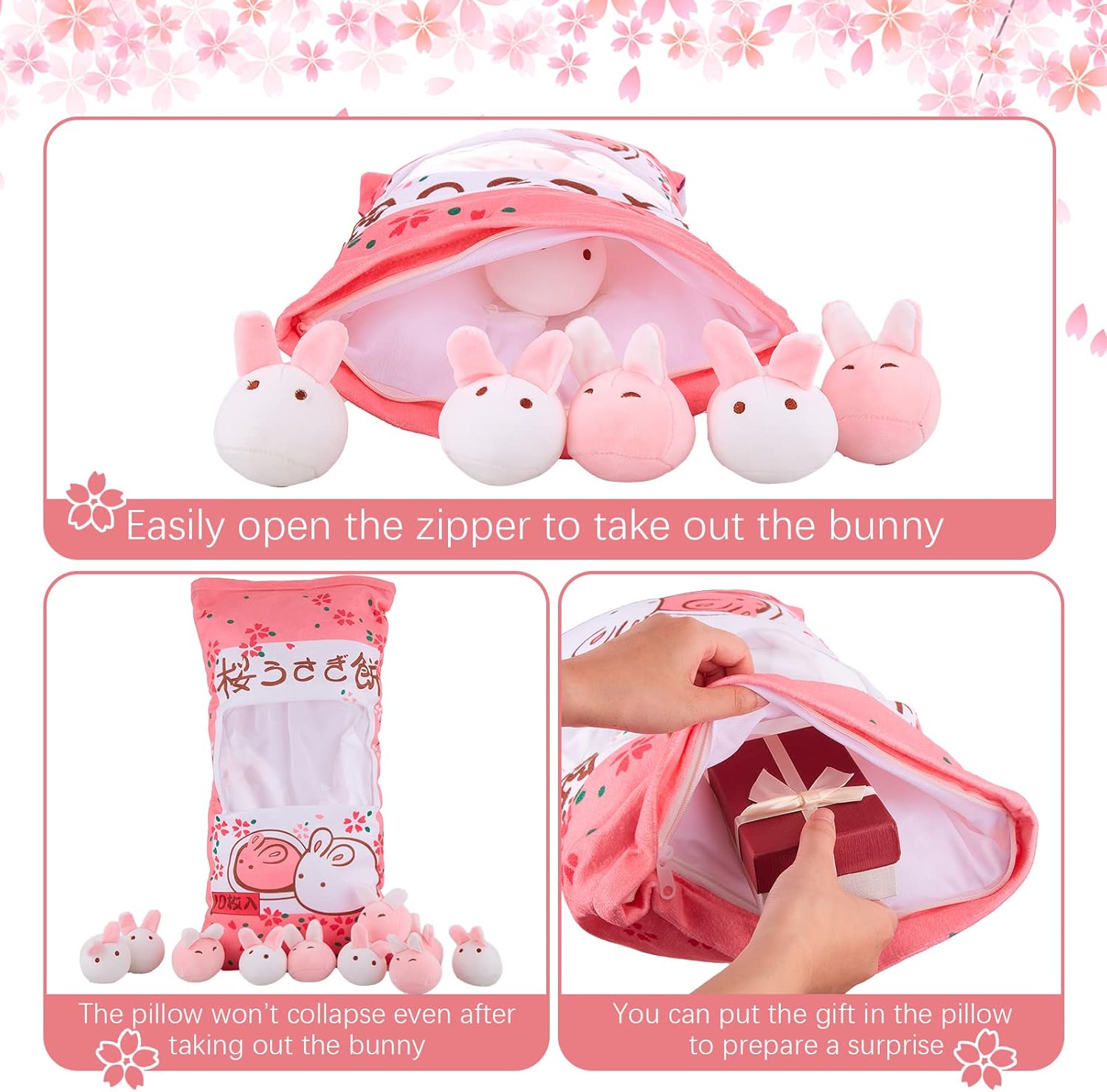 Juexica Cute Bunny Plush Pillow