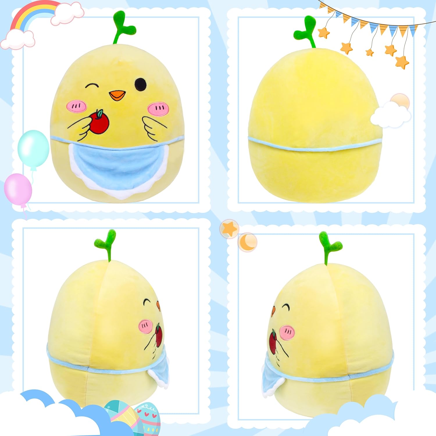 AmyToo Kawaii Chicken Plush Pillow 165 Easter Decor