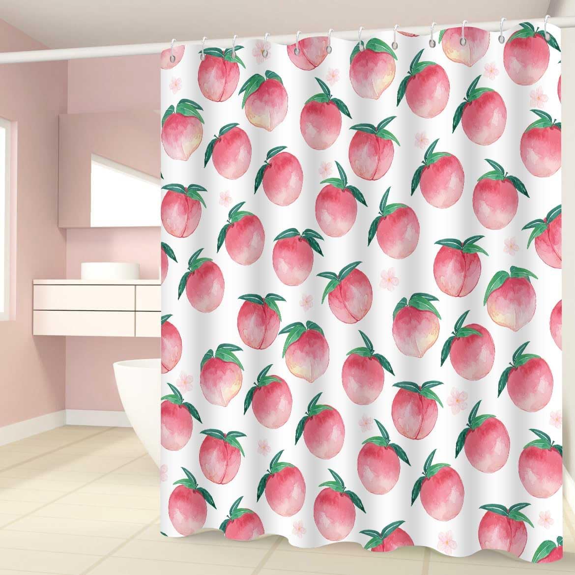 Cute Peachy shower curtains for bathroom decor