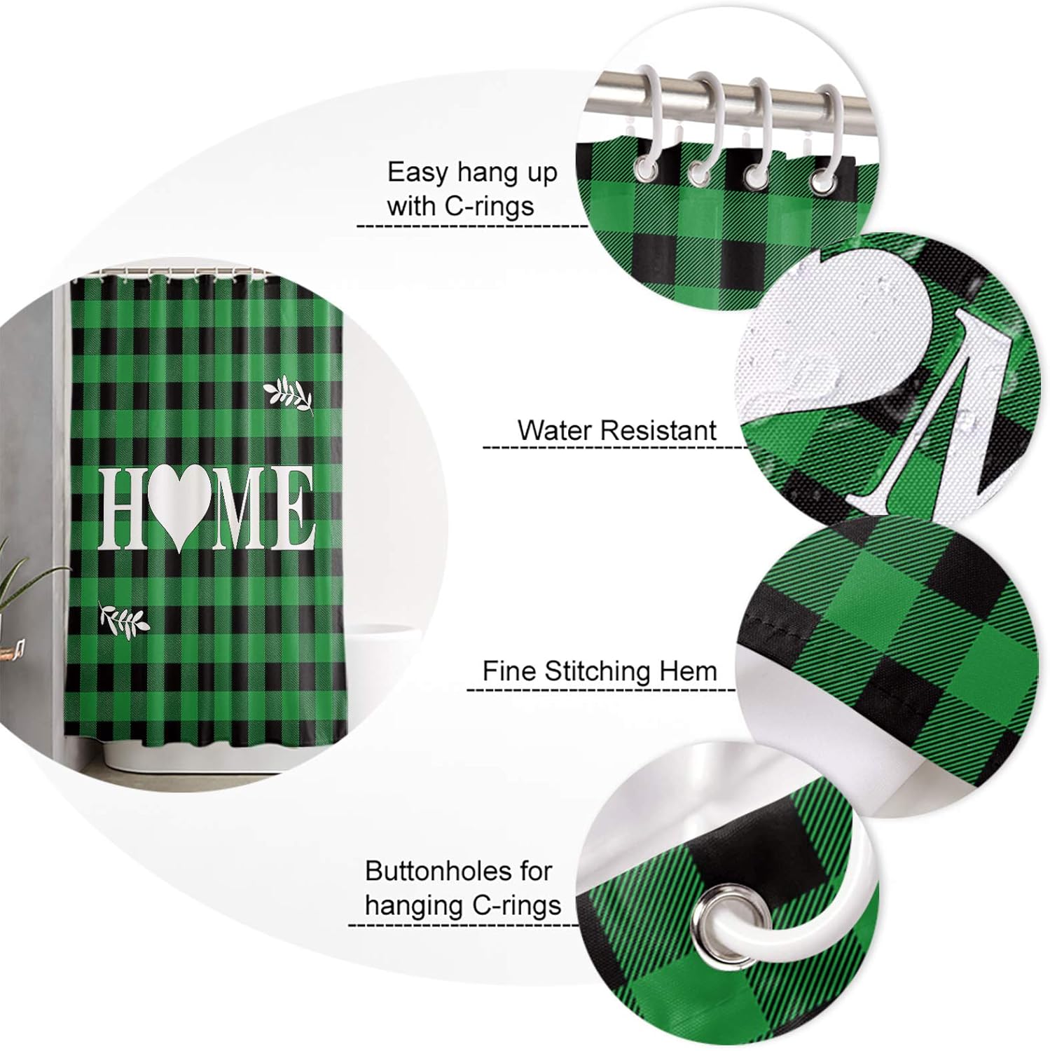 St Patricks Day Heart Shower Curtain