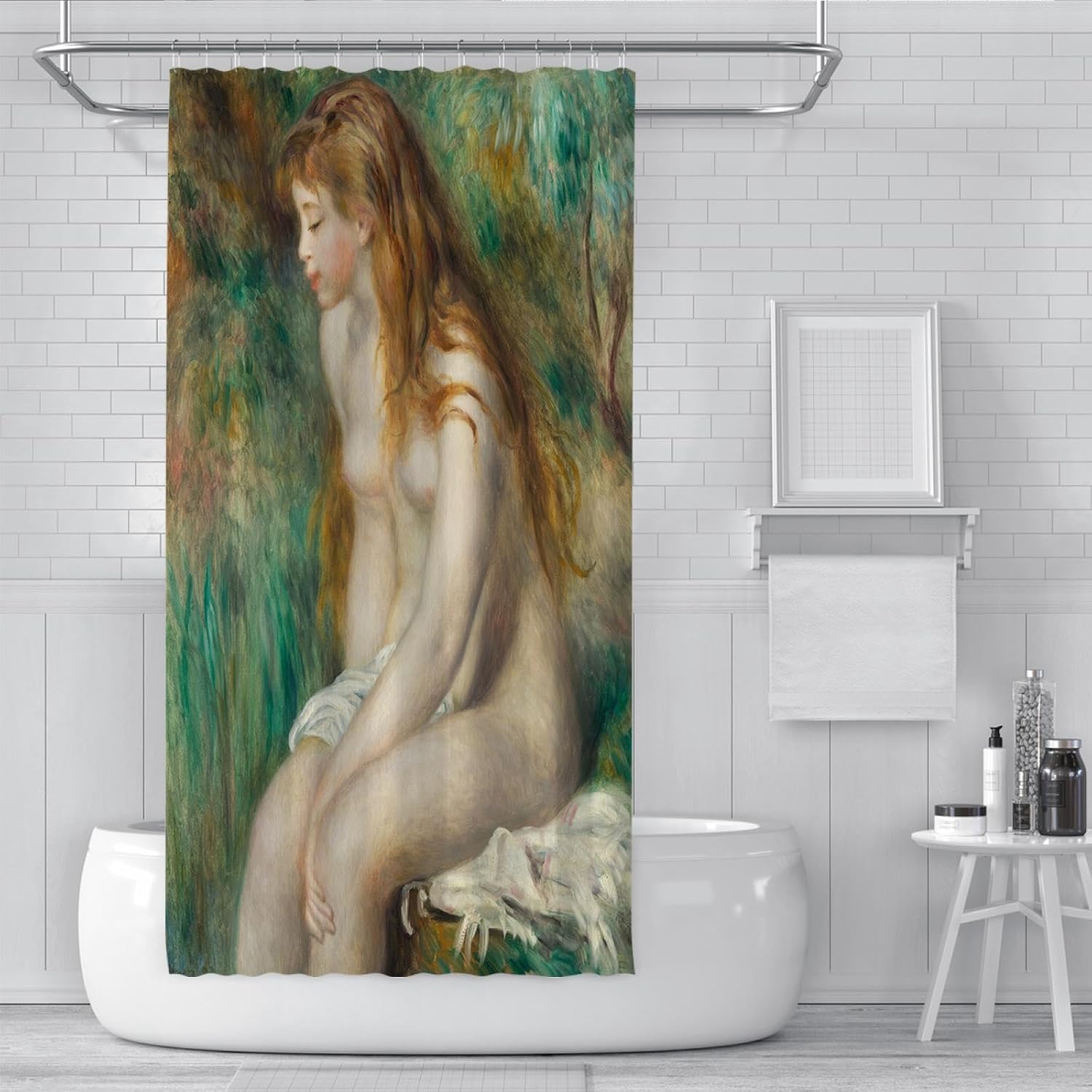 FEIPUHOME Art Post-Impressionism Shower Curtains Set with Hooks