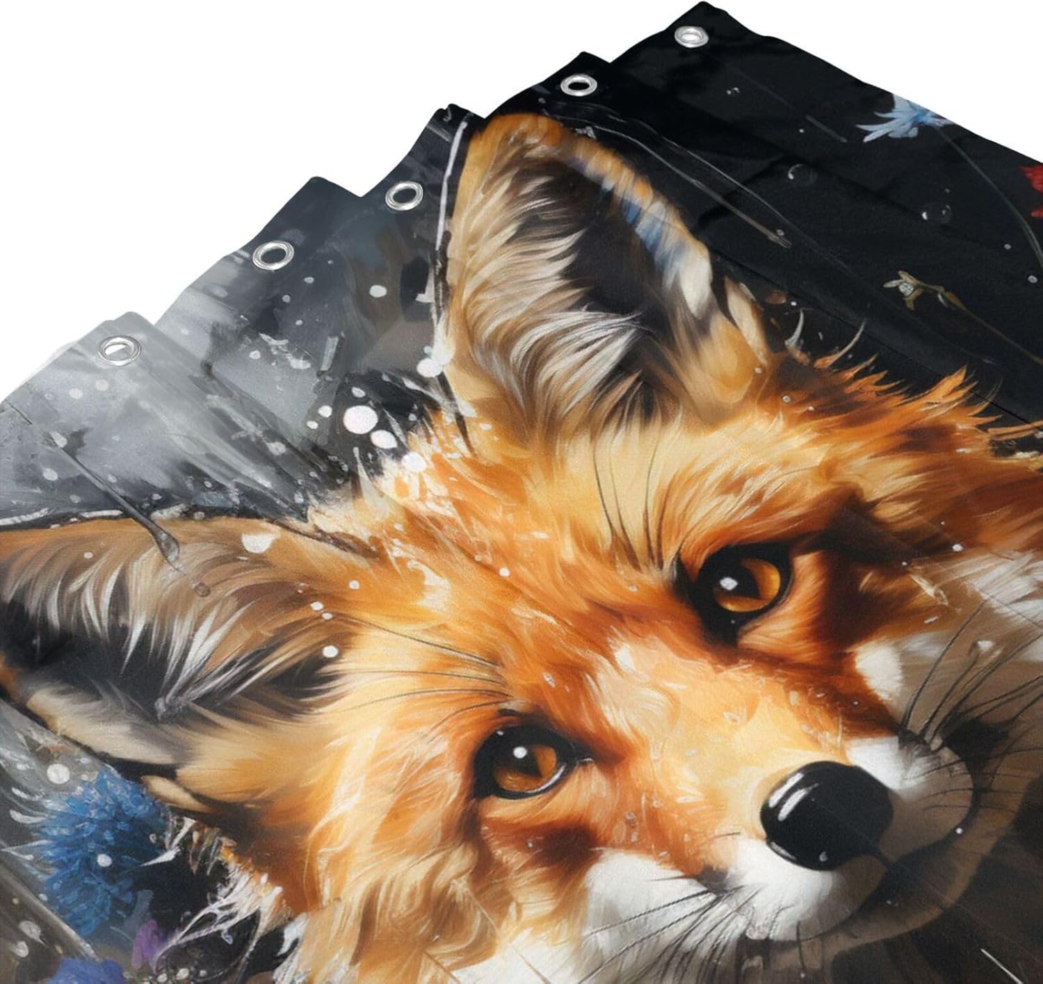 DAOWANGZUO Brown Fox Shower Curtain Set