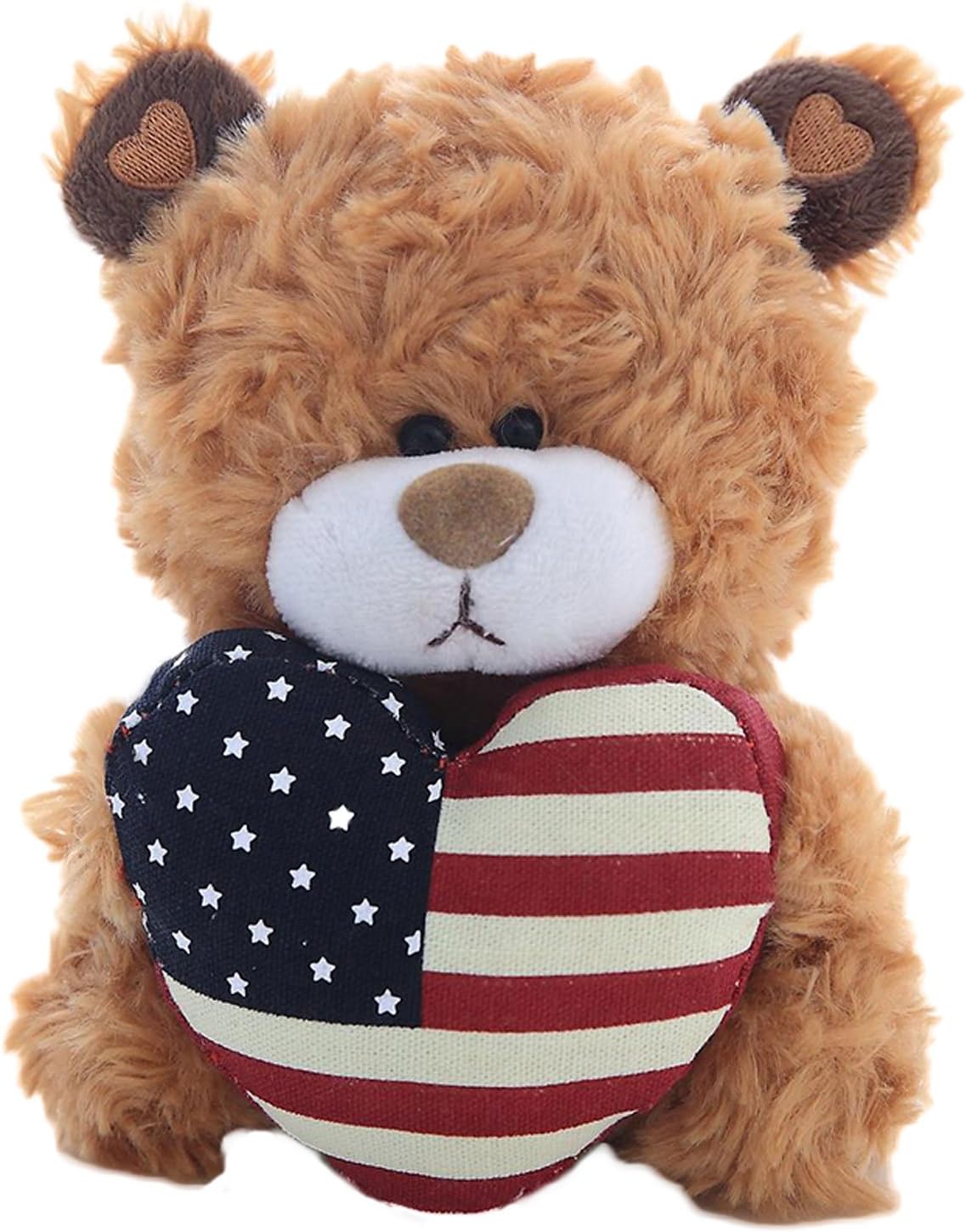 Plushland American Flag Bear Gift - Huggable Heart Stuffed Toy