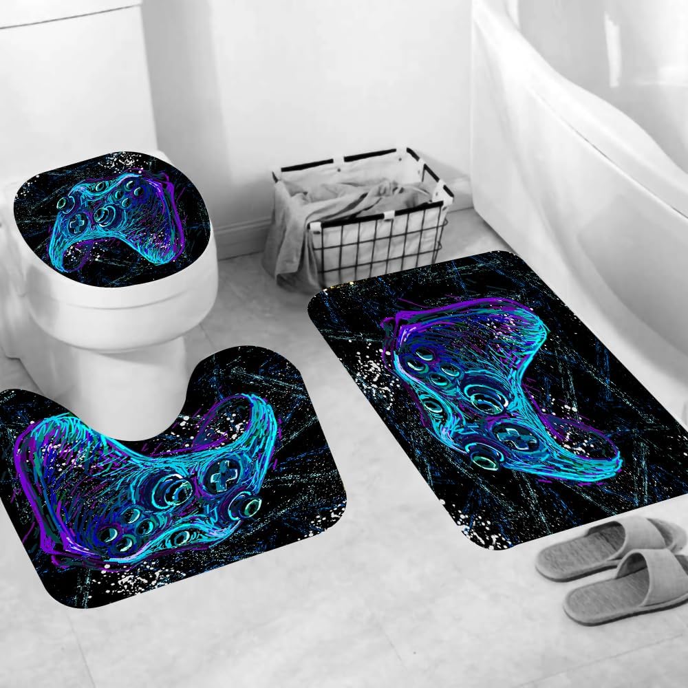 Neon Gaming Shower Curtain