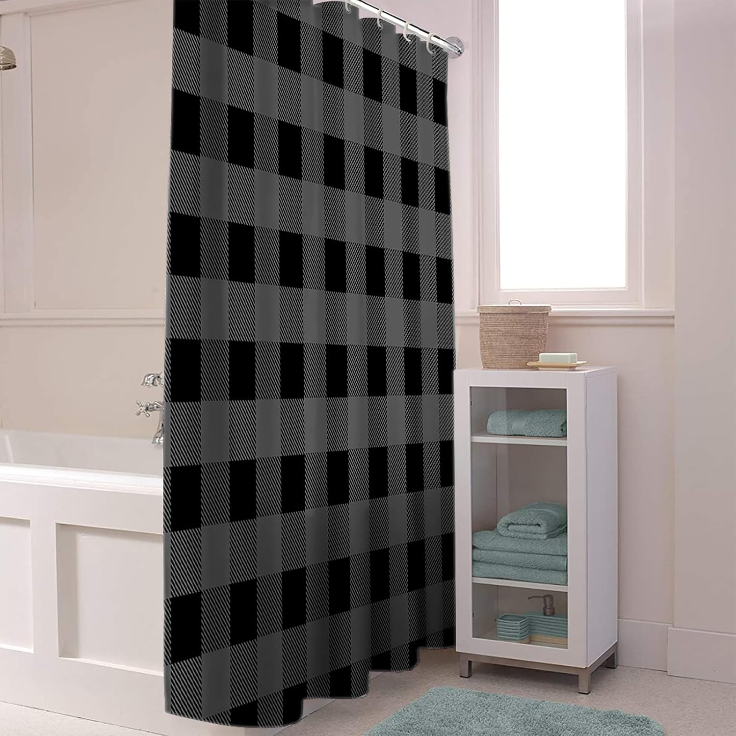 Luxury Buffalo Plaid Shower Curtain
