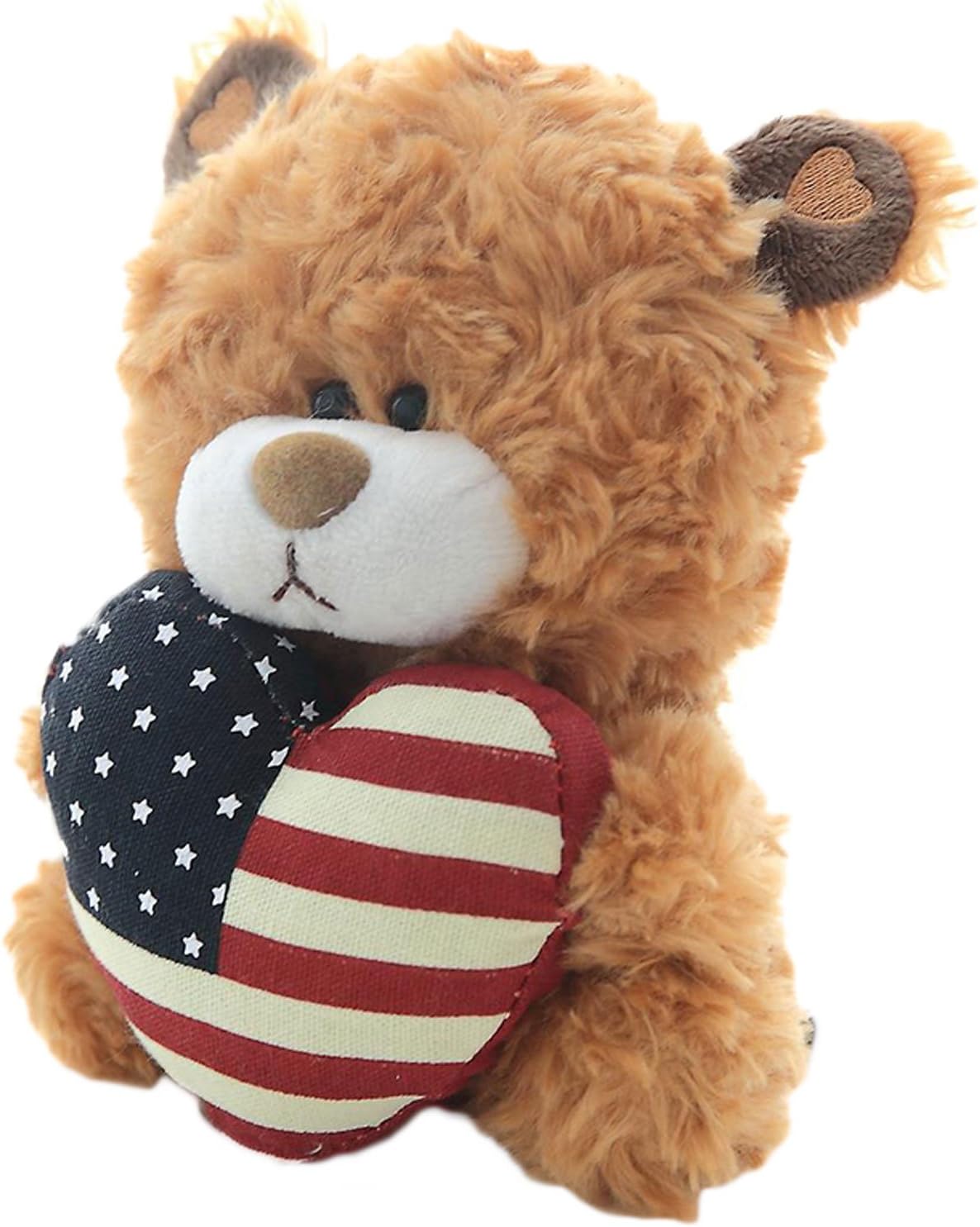 Plushland American Flag Bear Gift - Huggable Heart Stuffed Toy