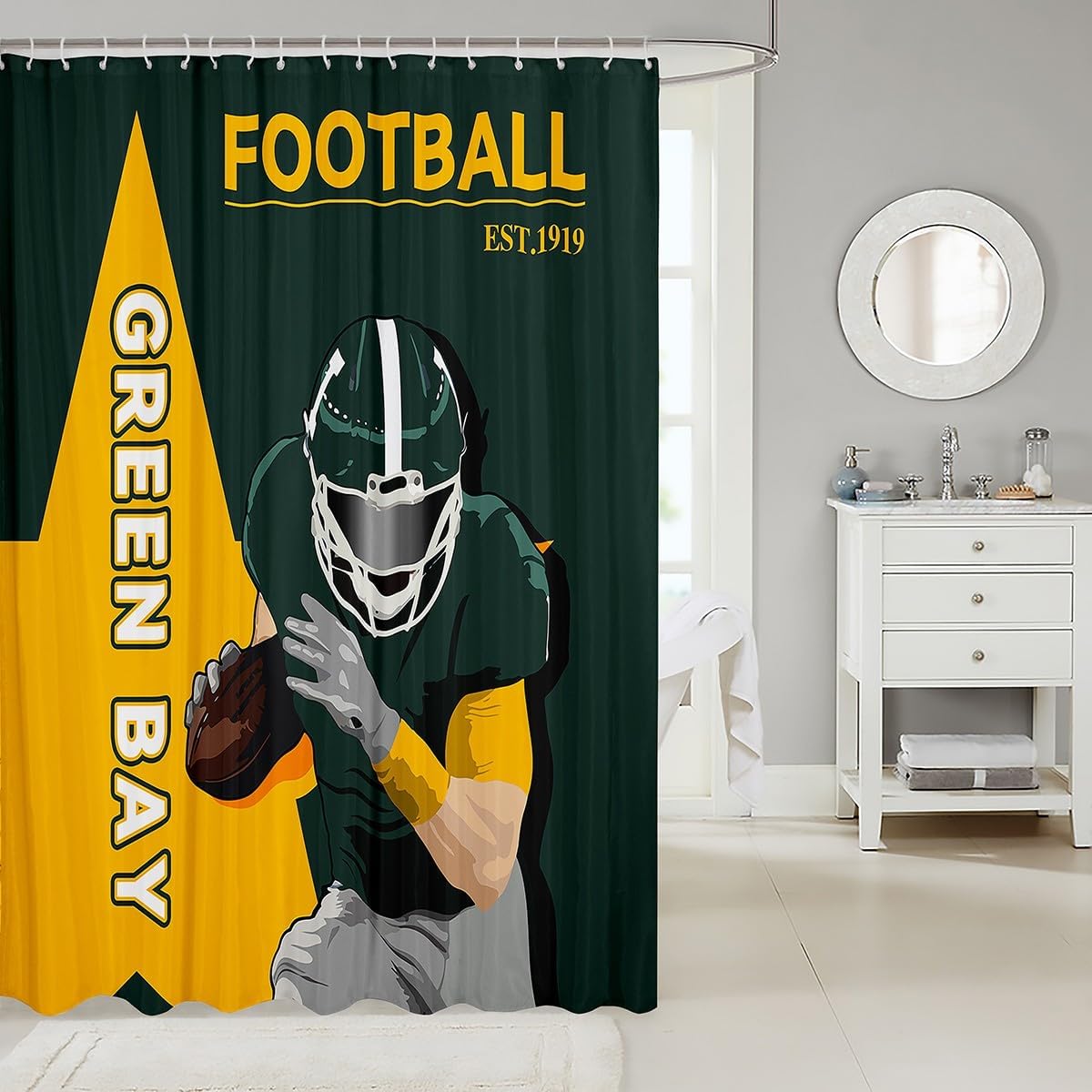 Feelyou Football Bath Set 72x72 for Kids Adults Durable Odor-Fighting