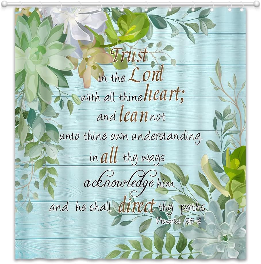 TINSHNN Inspired Quote Green Leafy Succulents Spring Positivity Relaxation in Your Bathroom