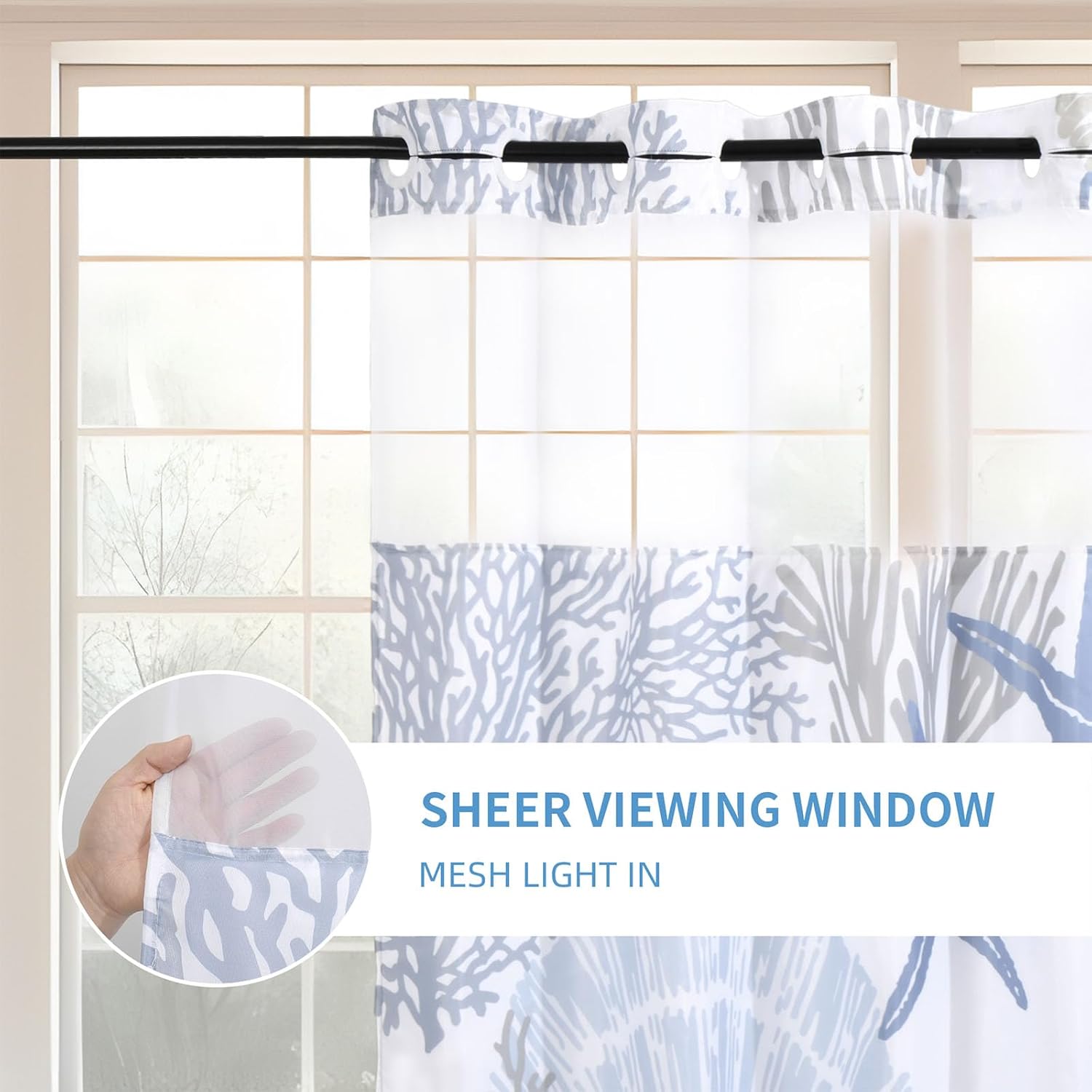 Seashell Style 72x75 Nautical Shower Curtain