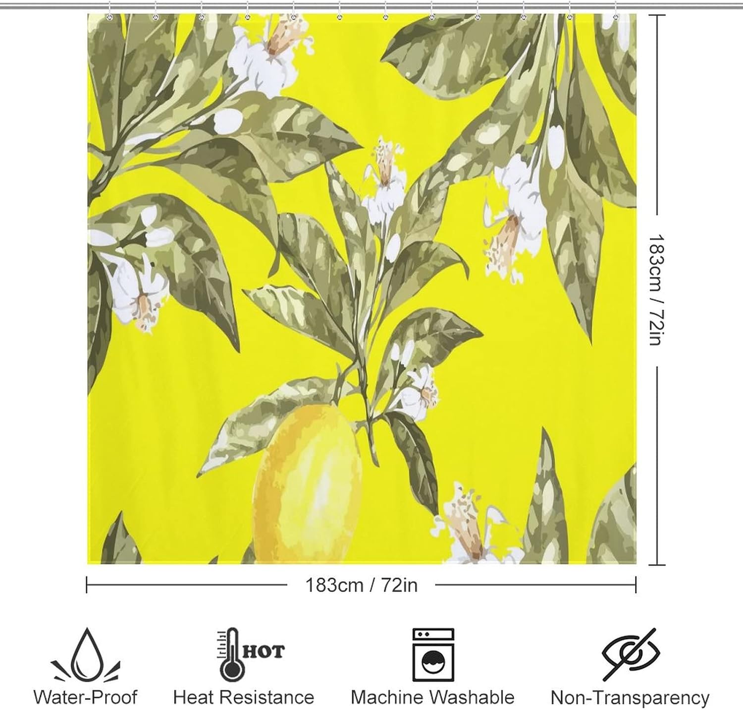 Fruit Lemon Polymer Yellow Bath Liner Set