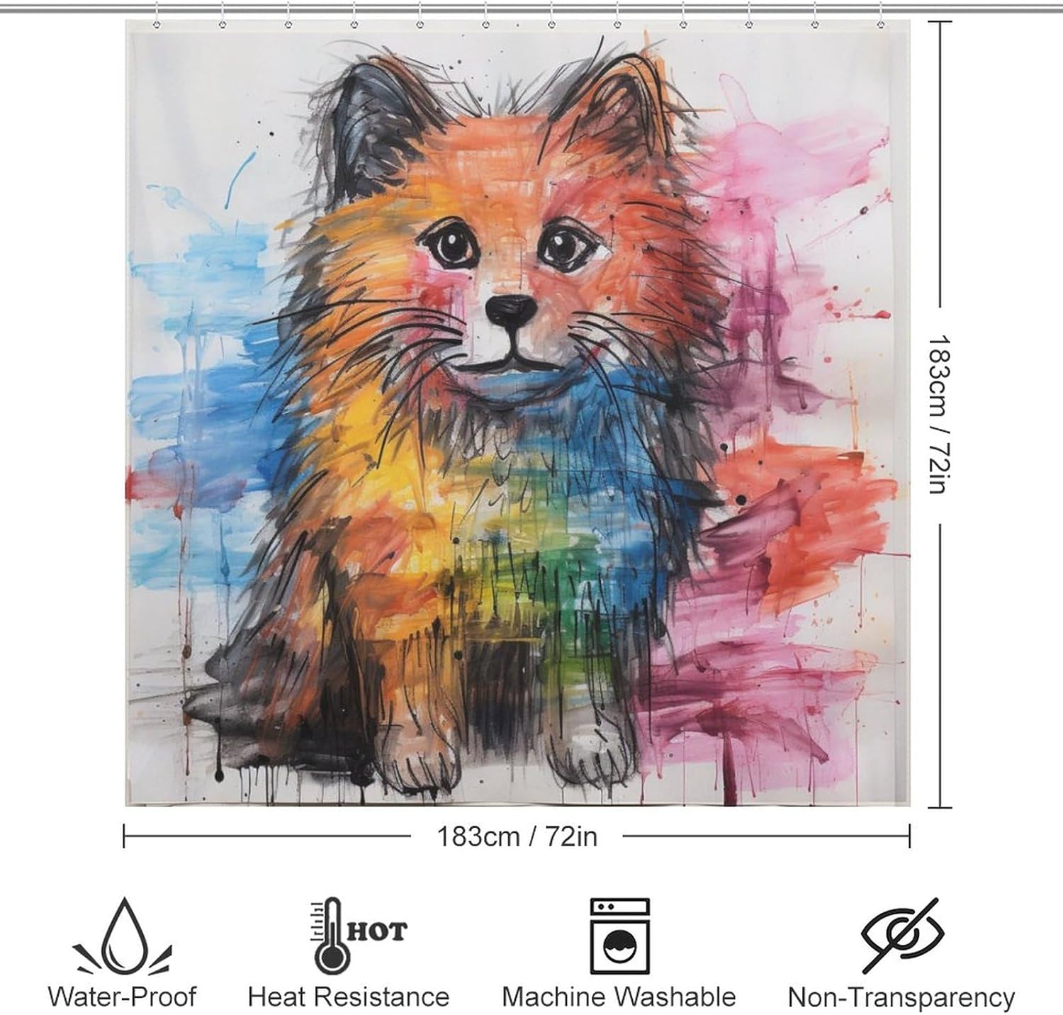 Cute Dog Shower Curtain Set