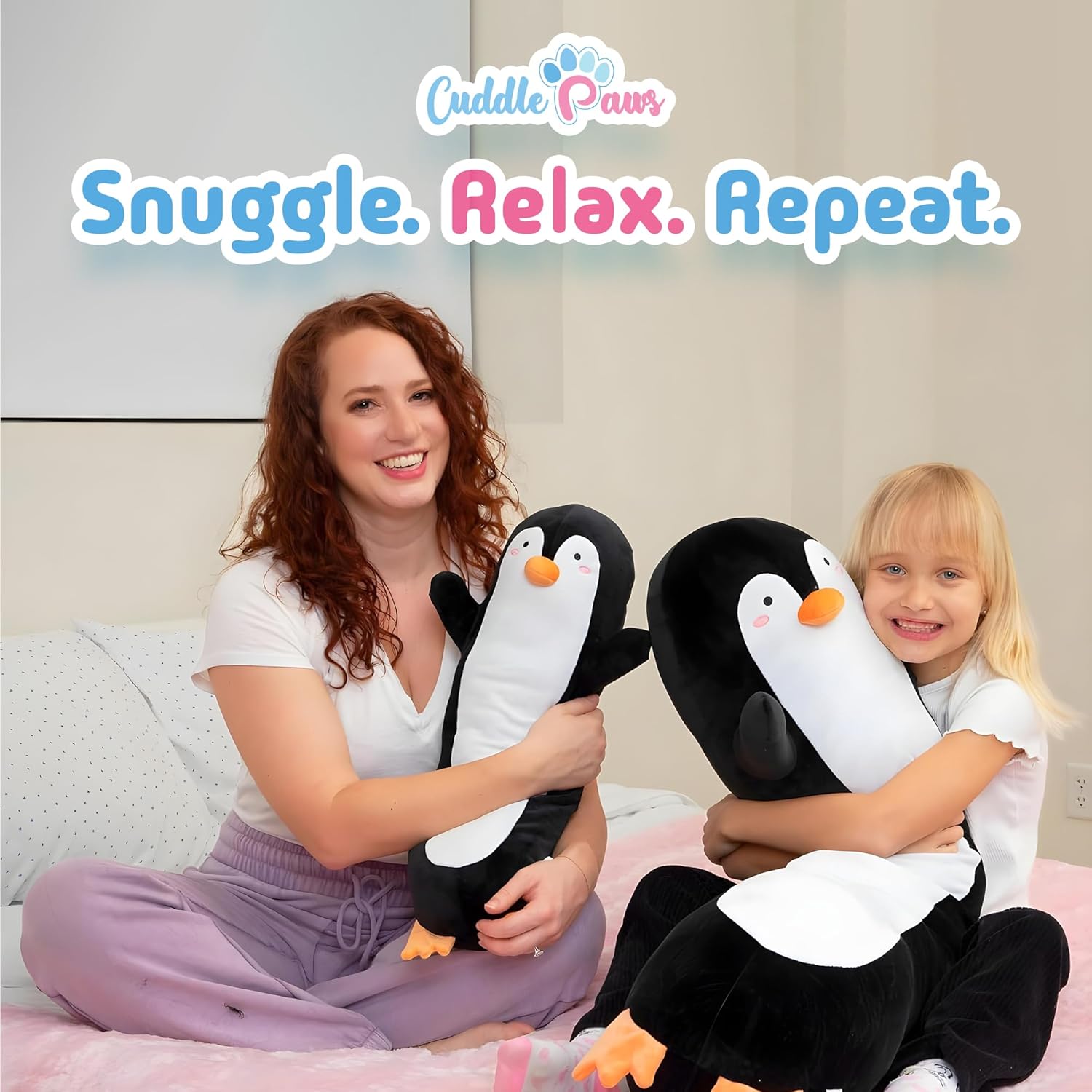Cuddle Paws Penguin Body Pillow - Soft Plush Toy for Kids and Adults