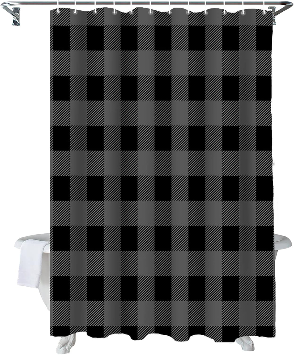 Luxury Buffalo Plaid Shower Curtain