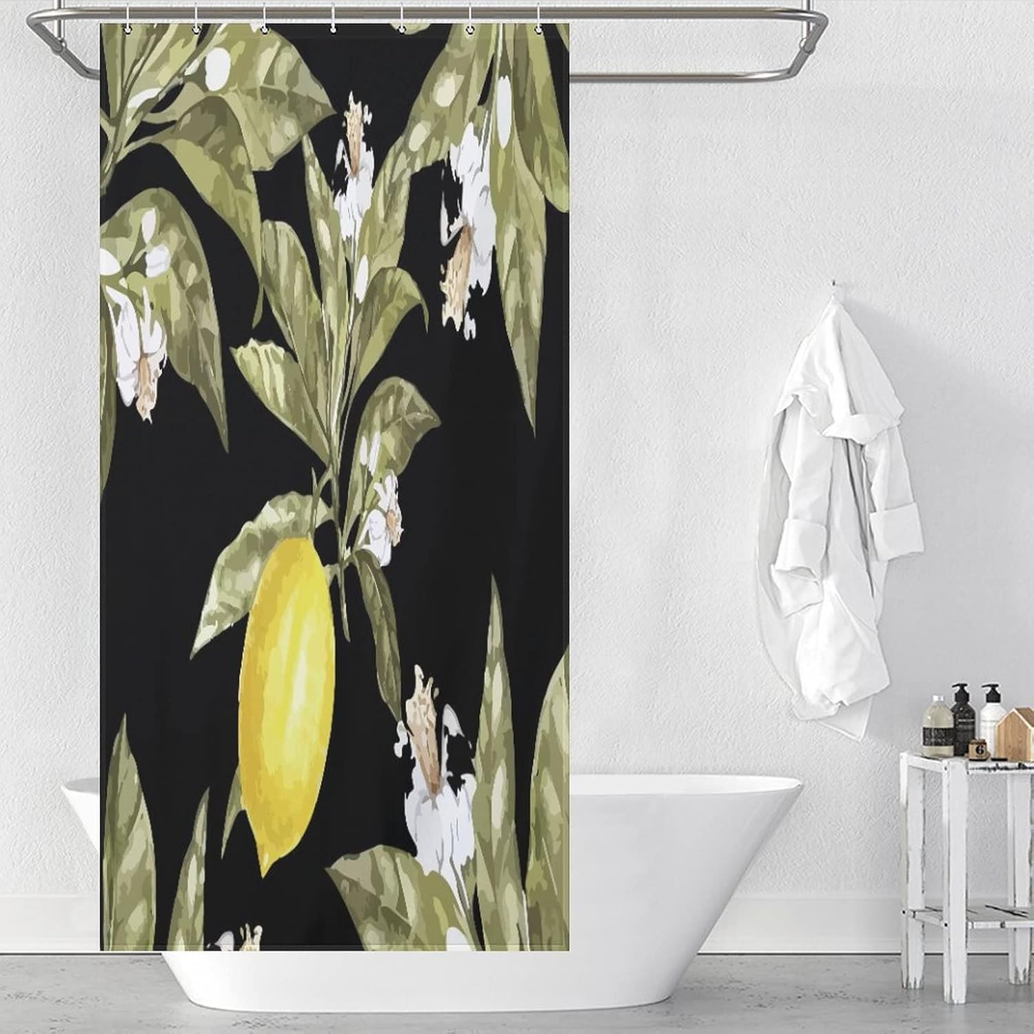 Sweet Natural Food Shower Curtain Lemon Summer Fruit Bath Curtain 36x72 Inch