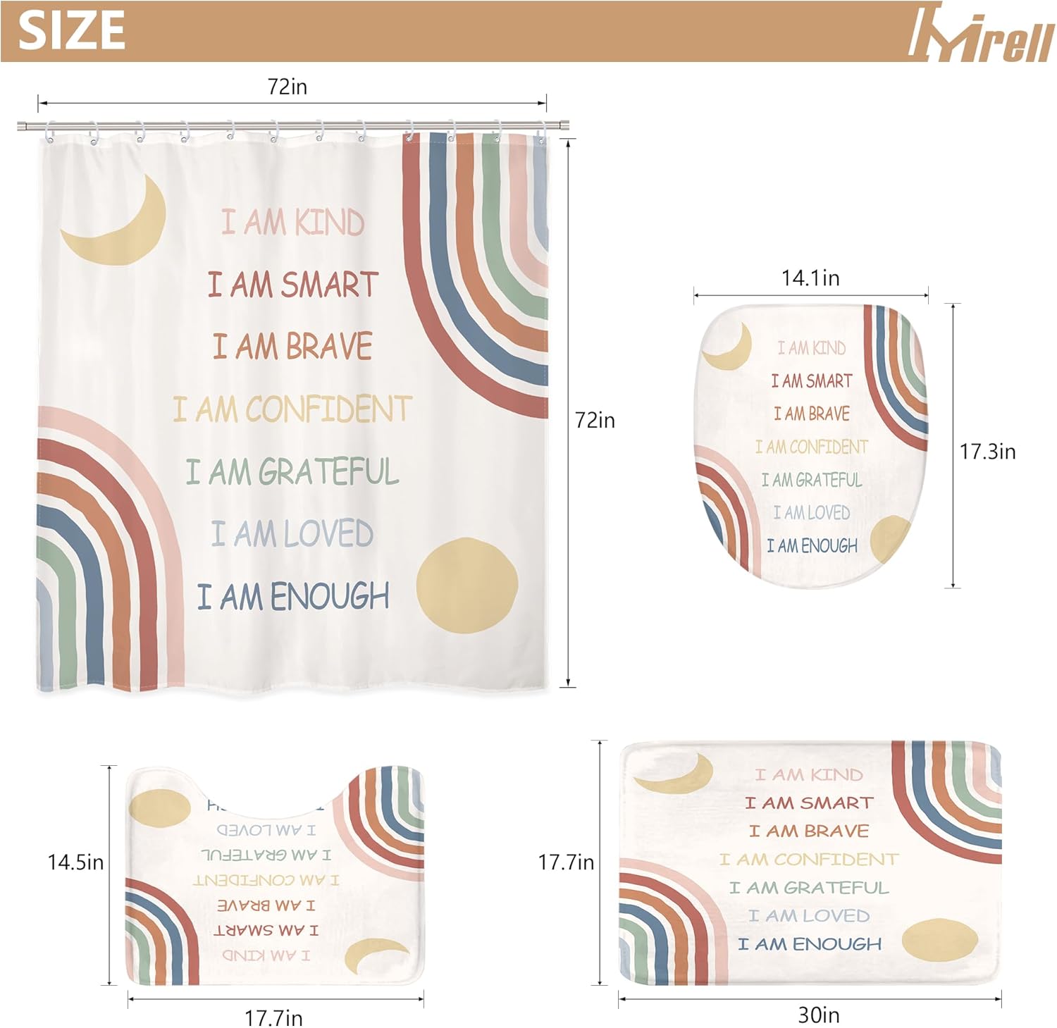 Imirell 4PCS Rainbow Sets Fun Waterproof for Kids