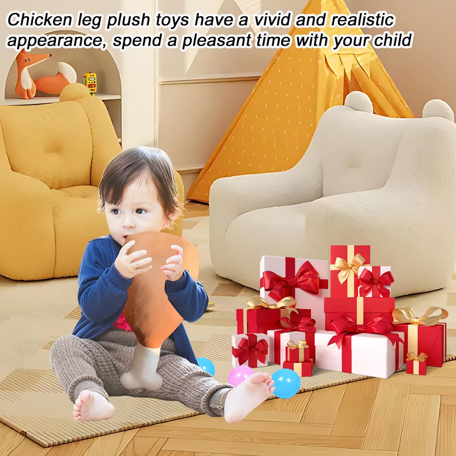 157-Inch Funny Chicken Leg Plush Pillow for Relaxingmust-try